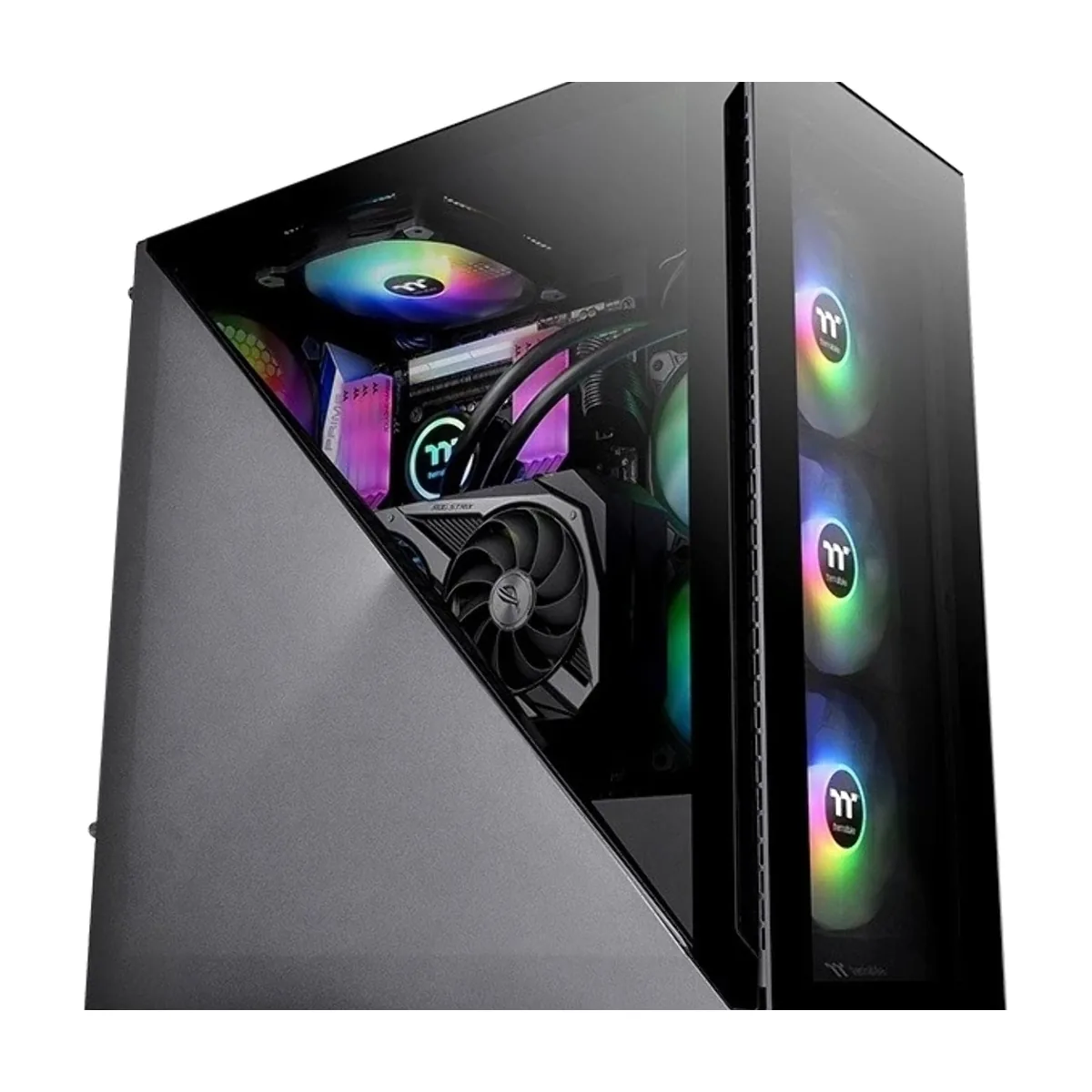 Компьютерный корпус Thermaltake Divider 300 TG ARGb черный без БП ATX 2x120мм 2xUSB 3.0 audio front door bott PSU
