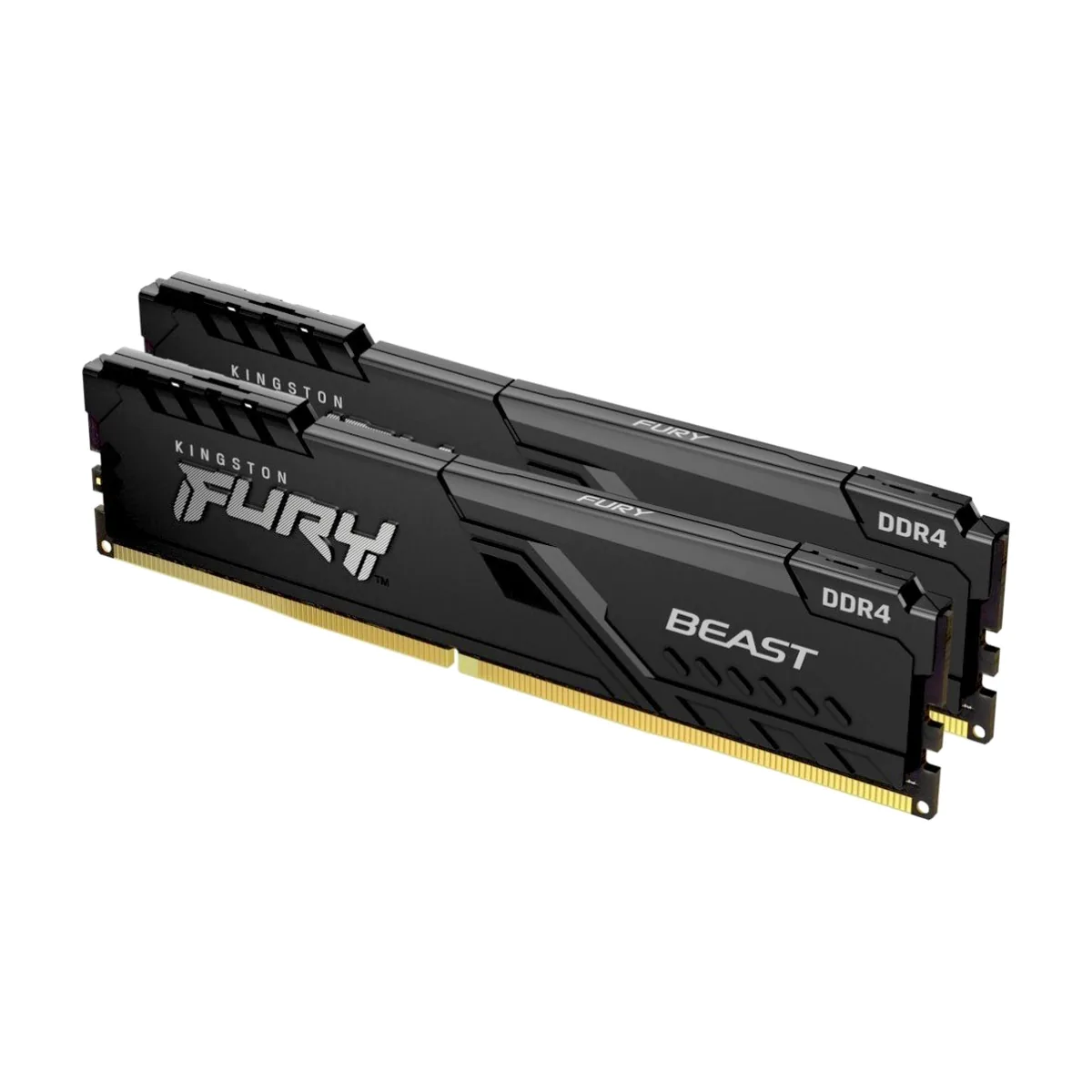 Оперативная память Kingston Fury Beast, DDR4, 32GB (2x16GB), 3200MHz, CL16, DIMM, с радиатором, черный