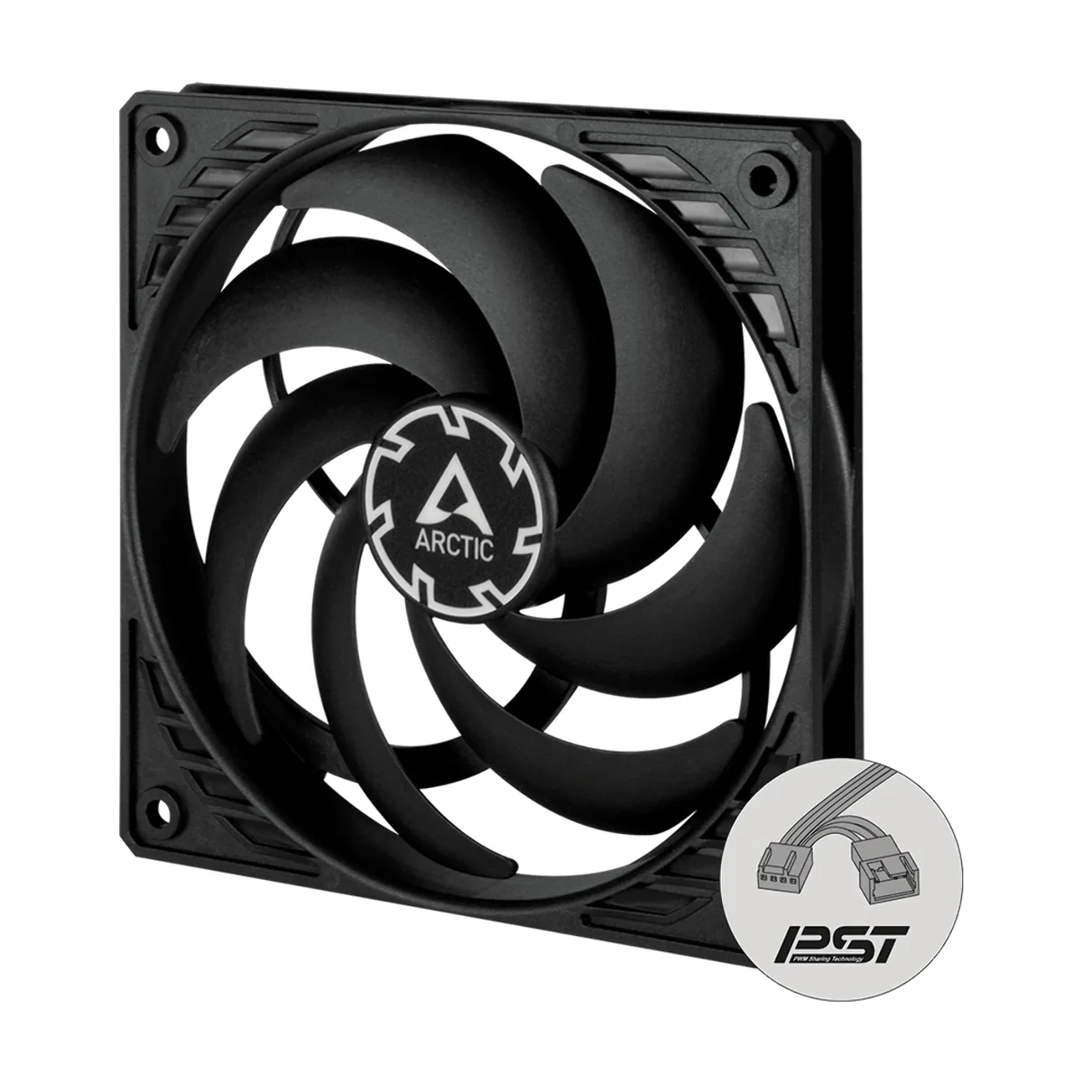 Вентилятор для корпуса Arctic P12 SLIM PWM PST черный, 120 мм, 2100 об/мин, 22.5 дБ, 4 pin