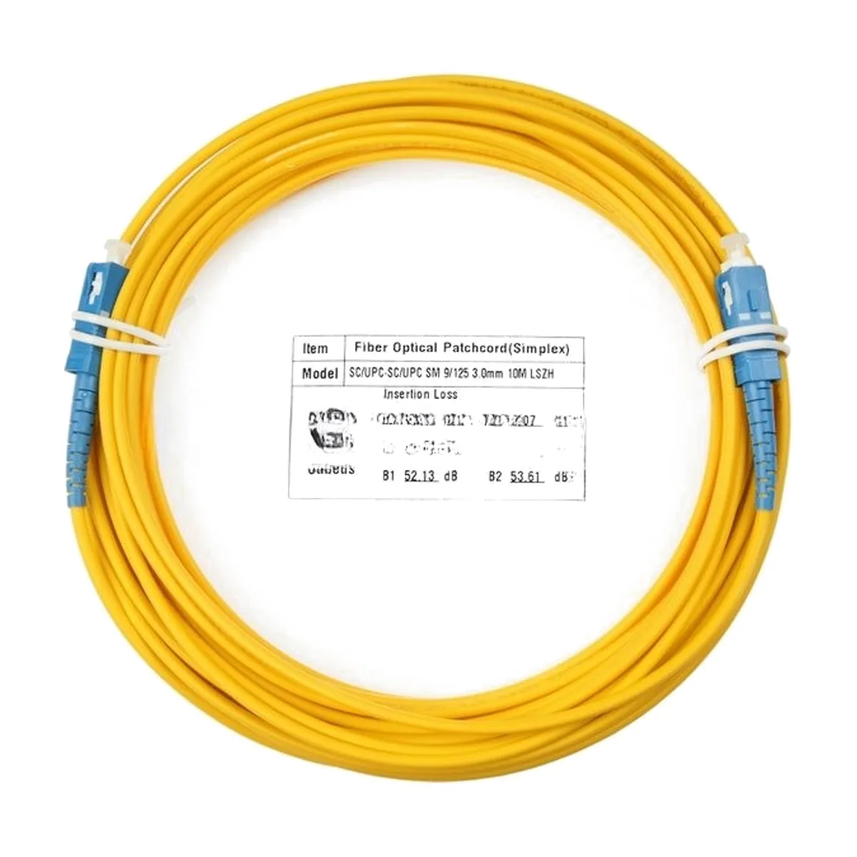 Патч-корд оптический Cabeus FOP(s)-9-SC-SC-10m simplex SC-SC 9/125 sm 10м LSZH