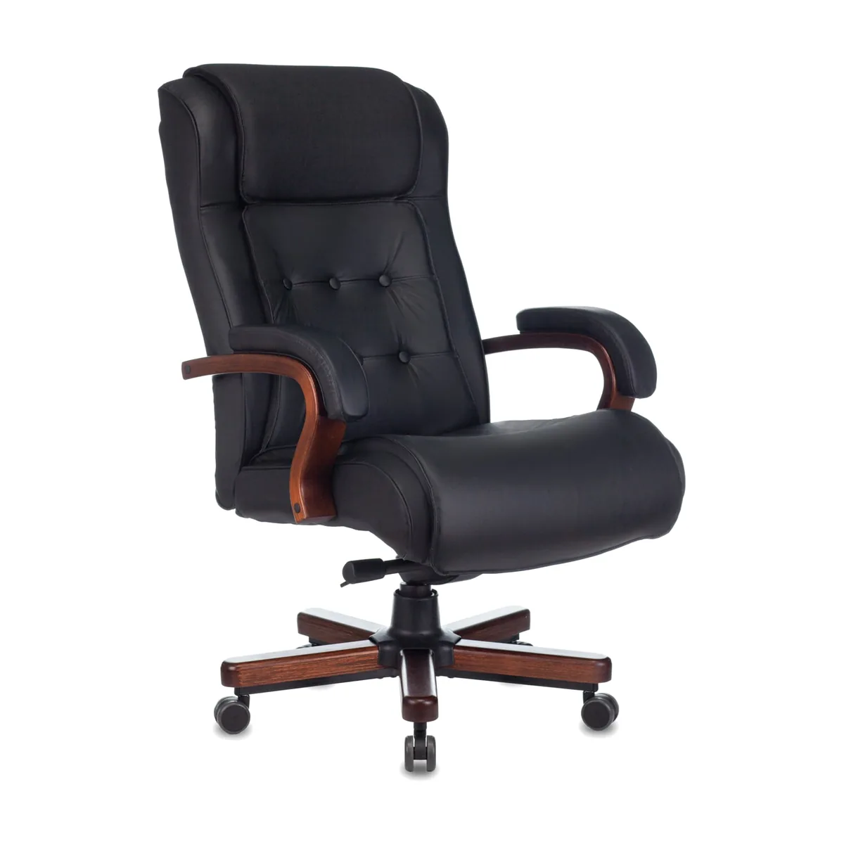 Кресло Бюрократ T-9926WALNUT черный, кожа