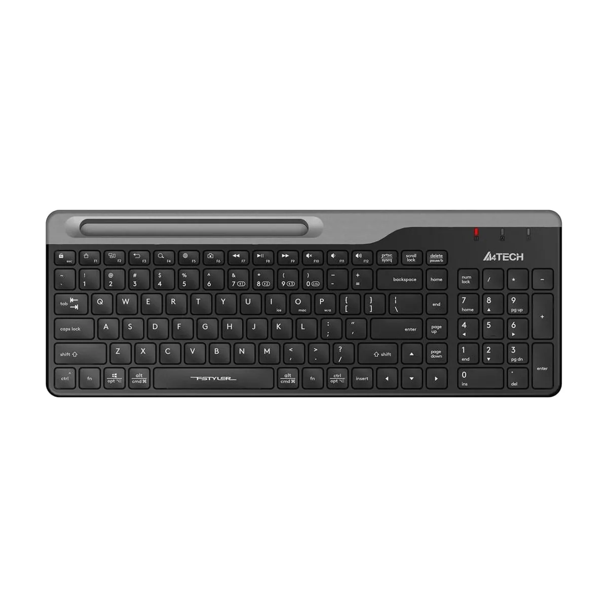 Клавиатура беспроводная A4Tech Fstyler FBK25, USB, Bluetooth/Радиоканал, черный/серый