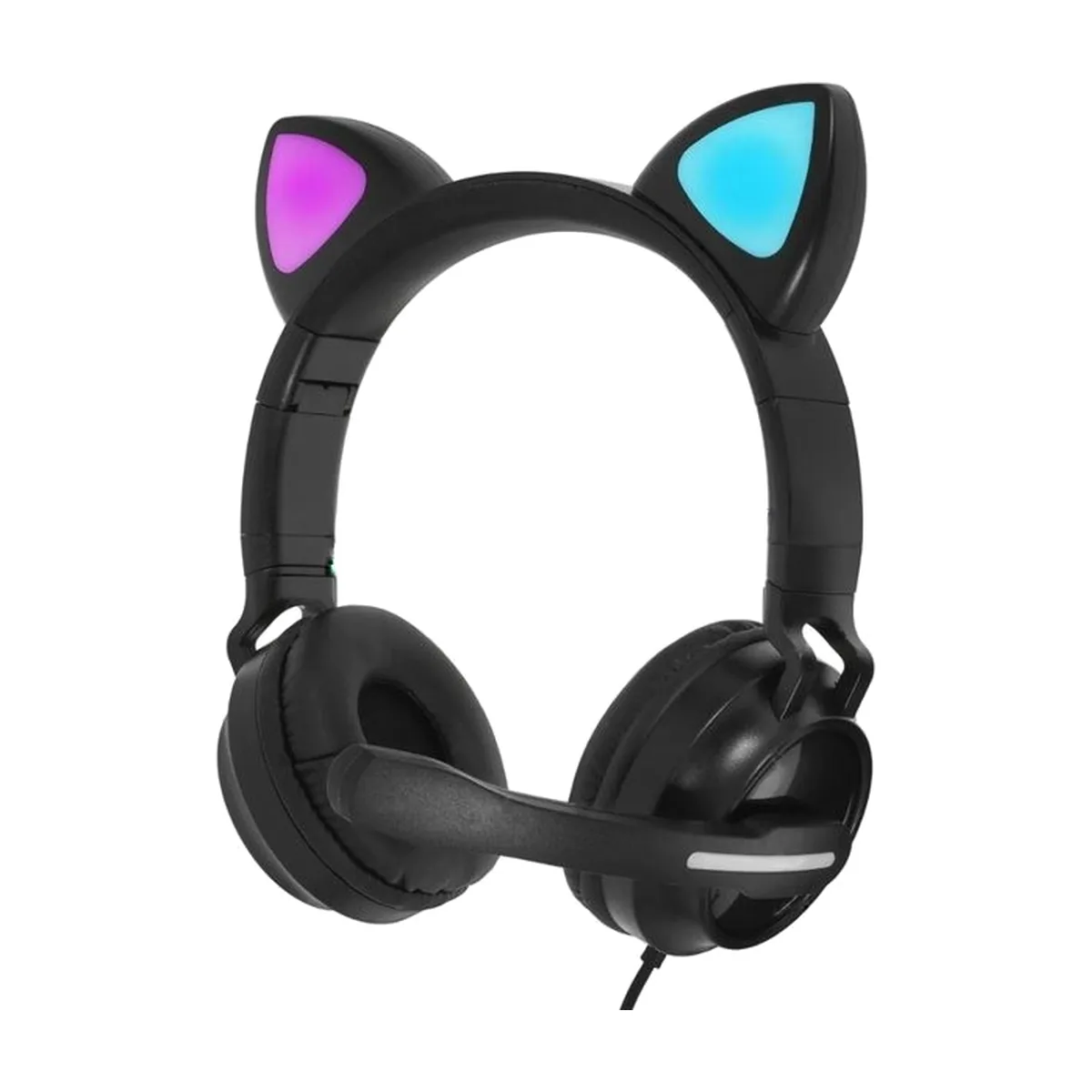 Гарнитура QUMO Game Cat чёрный, проводная, USB, подсветка