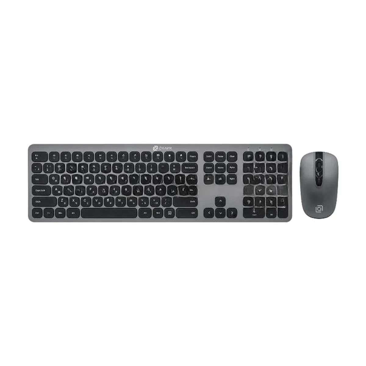 Комплект клавиатура+мышь Oklick 300M беспроводной, USB, 1600 DPI, серый/чёрный
