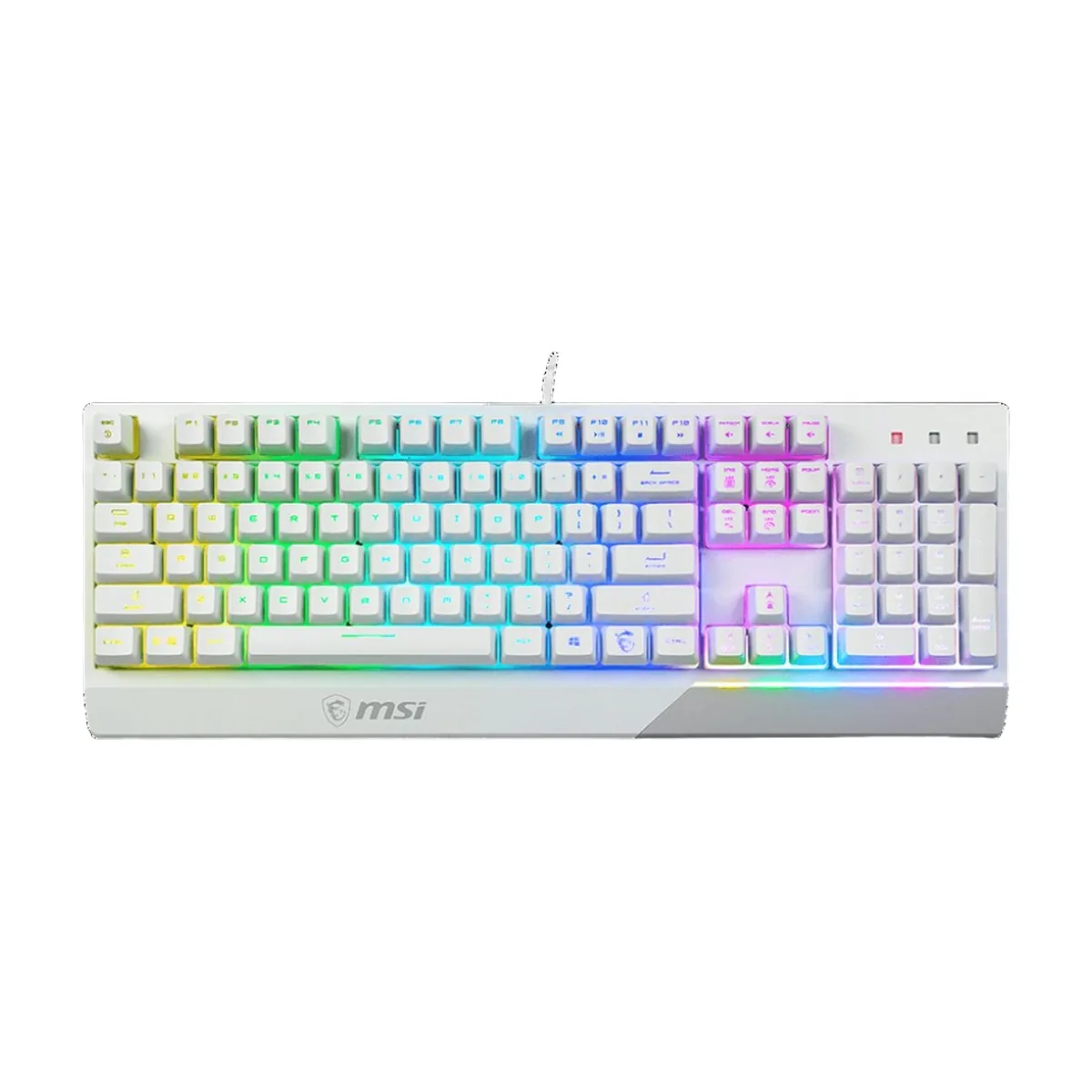 Клавиатура проводная MSI Vigor GK30 белый USB Multimedia for gamer LED (подставка для запястий)