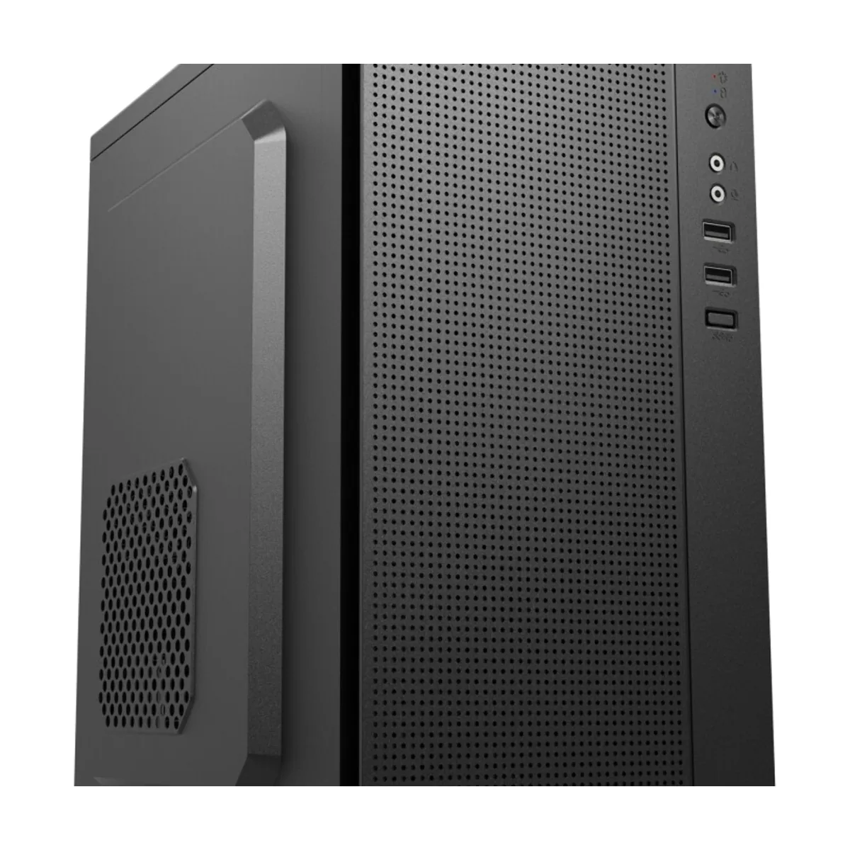 Компьютерный корпус CBR PCC-MATX-MX08-WPSU mATX Minitower MX08, без БП, 2*USB 2.0, HD Audio+Mic, черный