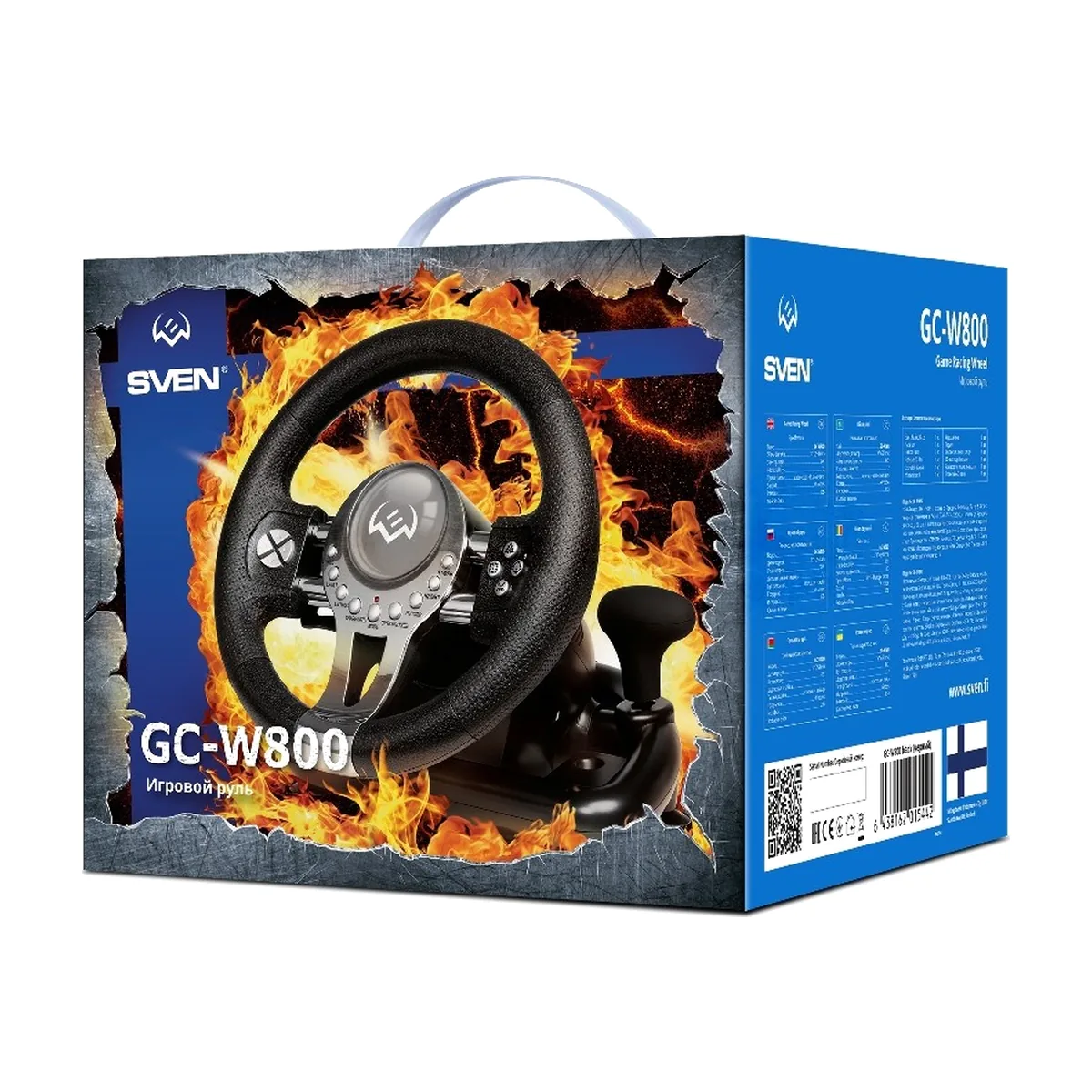 Руль SVEN GC-W800 (педали, вибро, скоба, D-pad, 12 кл, PC/PS3/PS4/XBOXONE/Xinput)