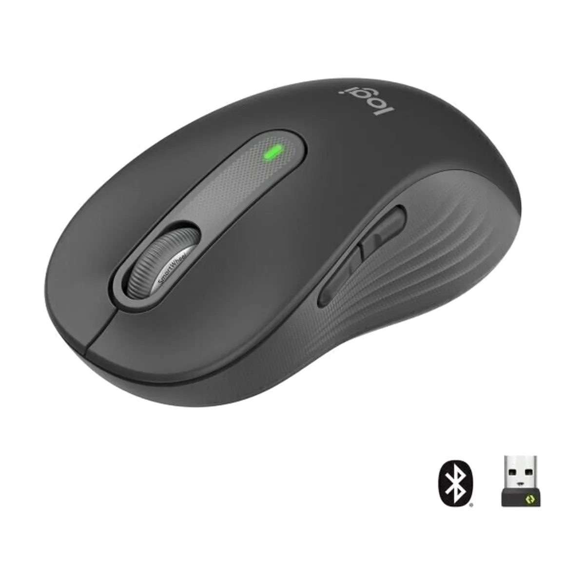 Мышь беспроводная Logitech Signature M650 L графитовый, 4000 dpi, радиоканал, Bluetooth, USB, кнопки - 5