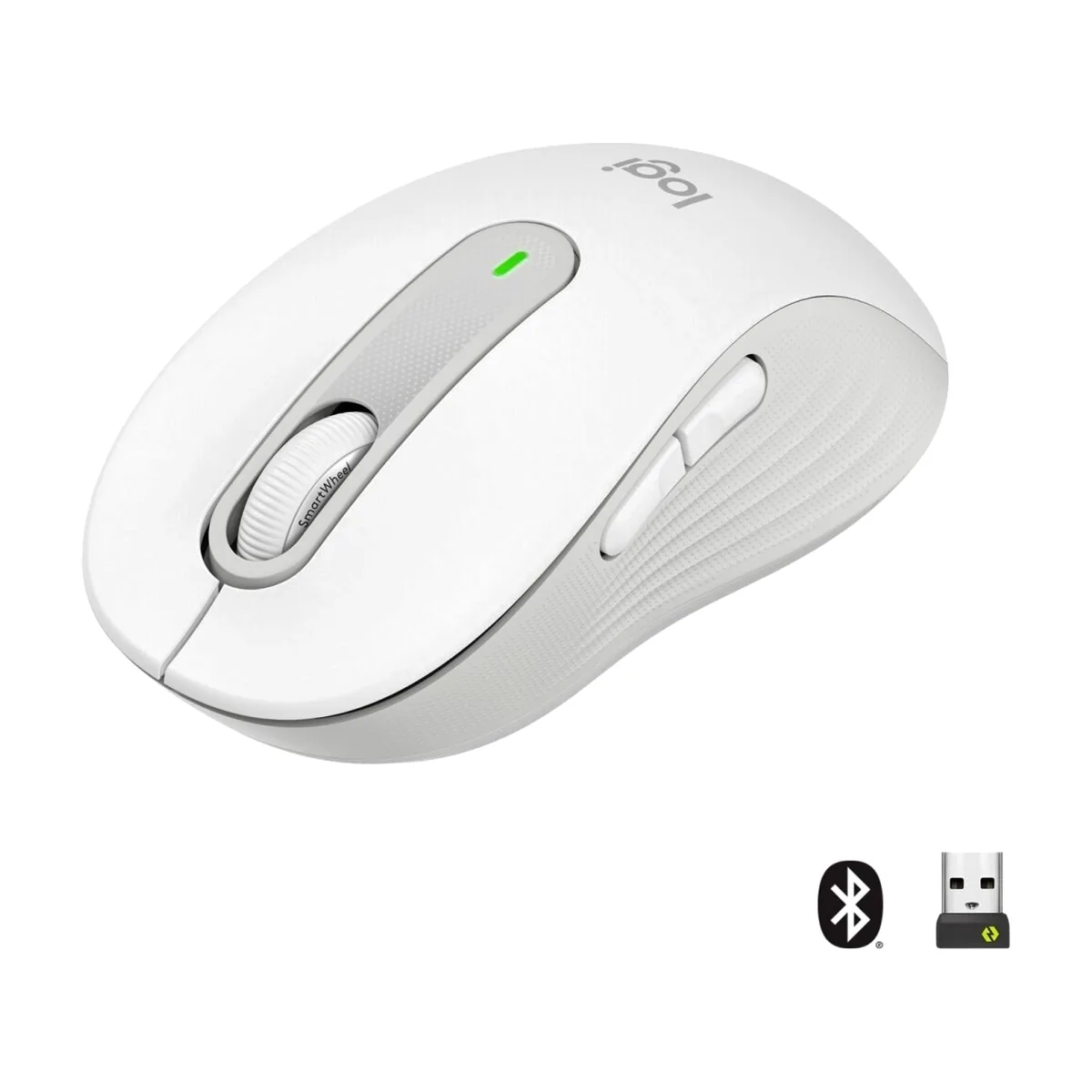 Мышь беспроводная Logitech Signature M650 белый, 4000 dpi, радиоканал, Bluetooth, USB, кнопки - 5
