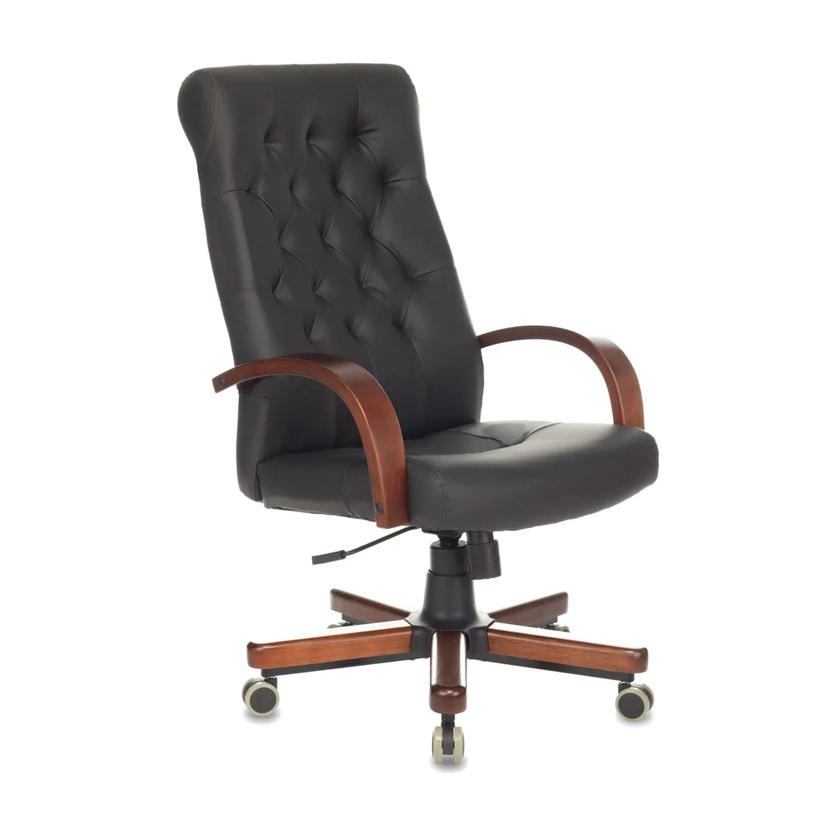 Кресло Бюрократ T-9928WALNUT/ECO черный, экокожа
