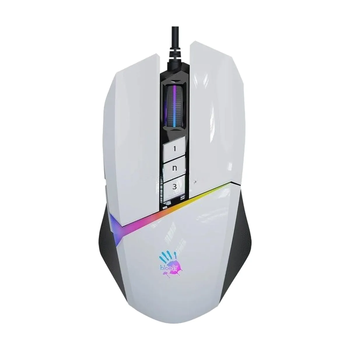 Мышь проводная A4Tech Bloody W60 Max белый, 10000 dpi, USB, кнопки - 10