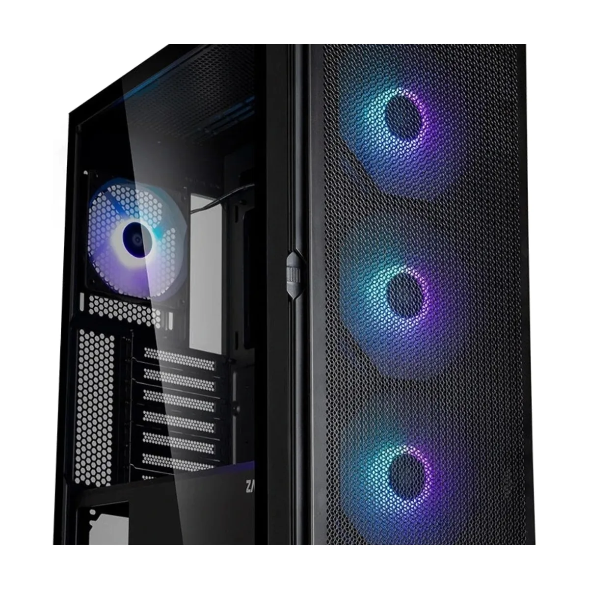 Компьютерный корпус ZALMAN Z10 PLUS, ATX, черный, WINDOW, 2x3.5", 2x2.5", 2xUSB 3.0, 1xUSB 3.1 Type-C, FRONT 3x140мм ARGb, REAR 1x120мм ARGb