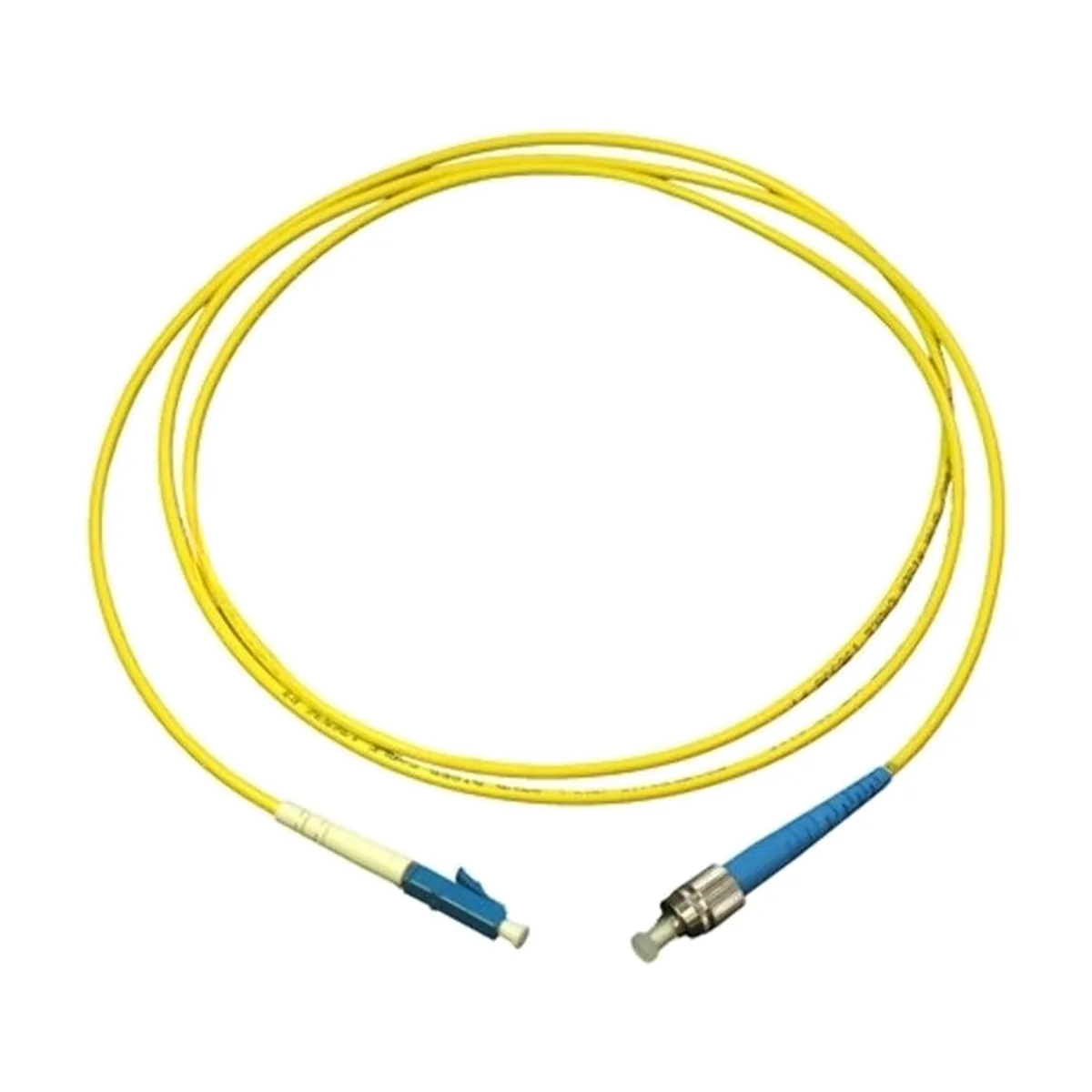 Патч-корд оптический Cabeus Tight Buffer, Simplex FC/LC, OS2 9/125, LSZH, 15м, Ø 3мм, синий хвостовик, жёлтый