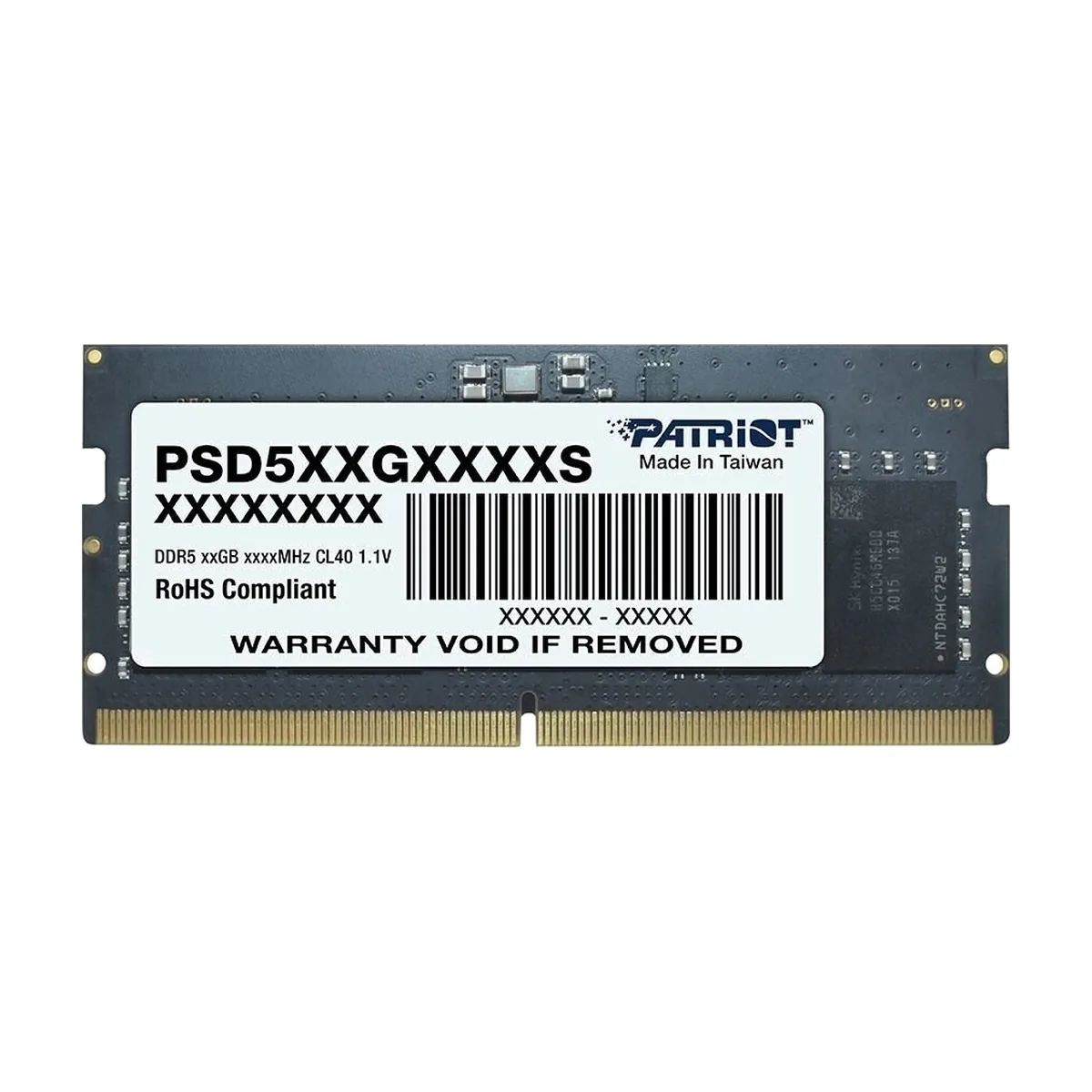 Оперативная память Patriot, DDR5, 16GB (1x16 GB), 4800 MHz, CL40, SO-DIMM