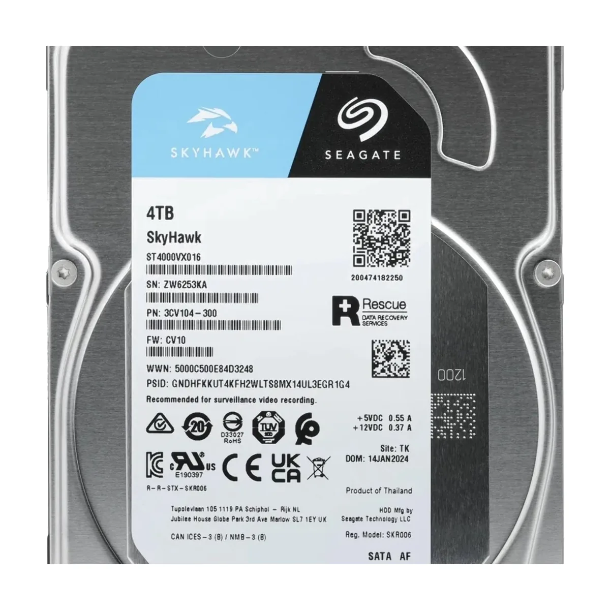 Жесткий диск HDD Seagate SkyHawk 4Tb 5400rpm SATA 256Mb 3.5"