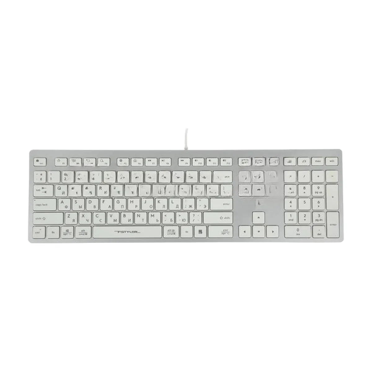 Клавиатура проводная A4Tech Fstyler FX50, USB, белый