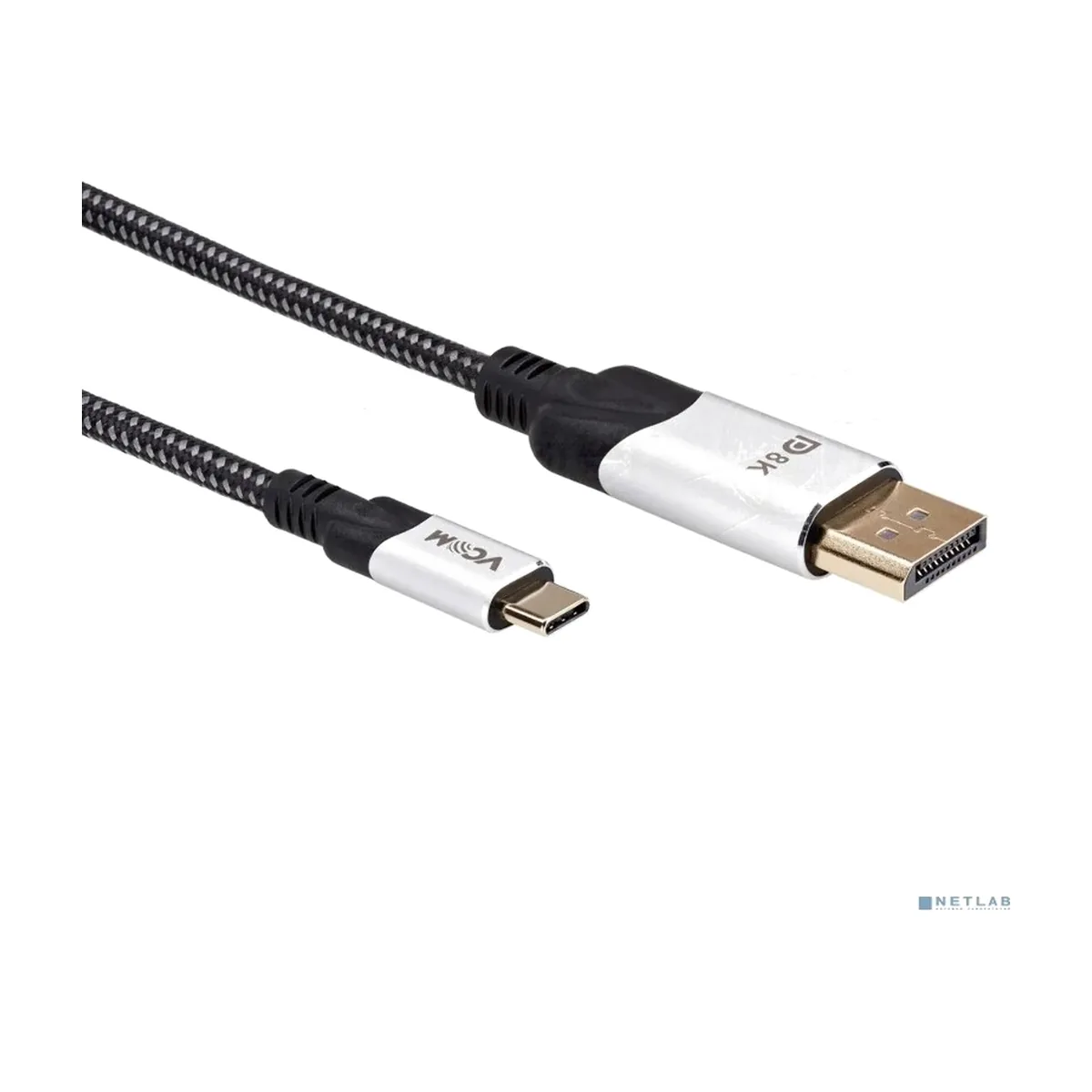 Кабель-адаптер VCOM USB 3.1 Type-Cm --> DP(m) 8K@60Hz, 1,5 м, Alumi Shell,