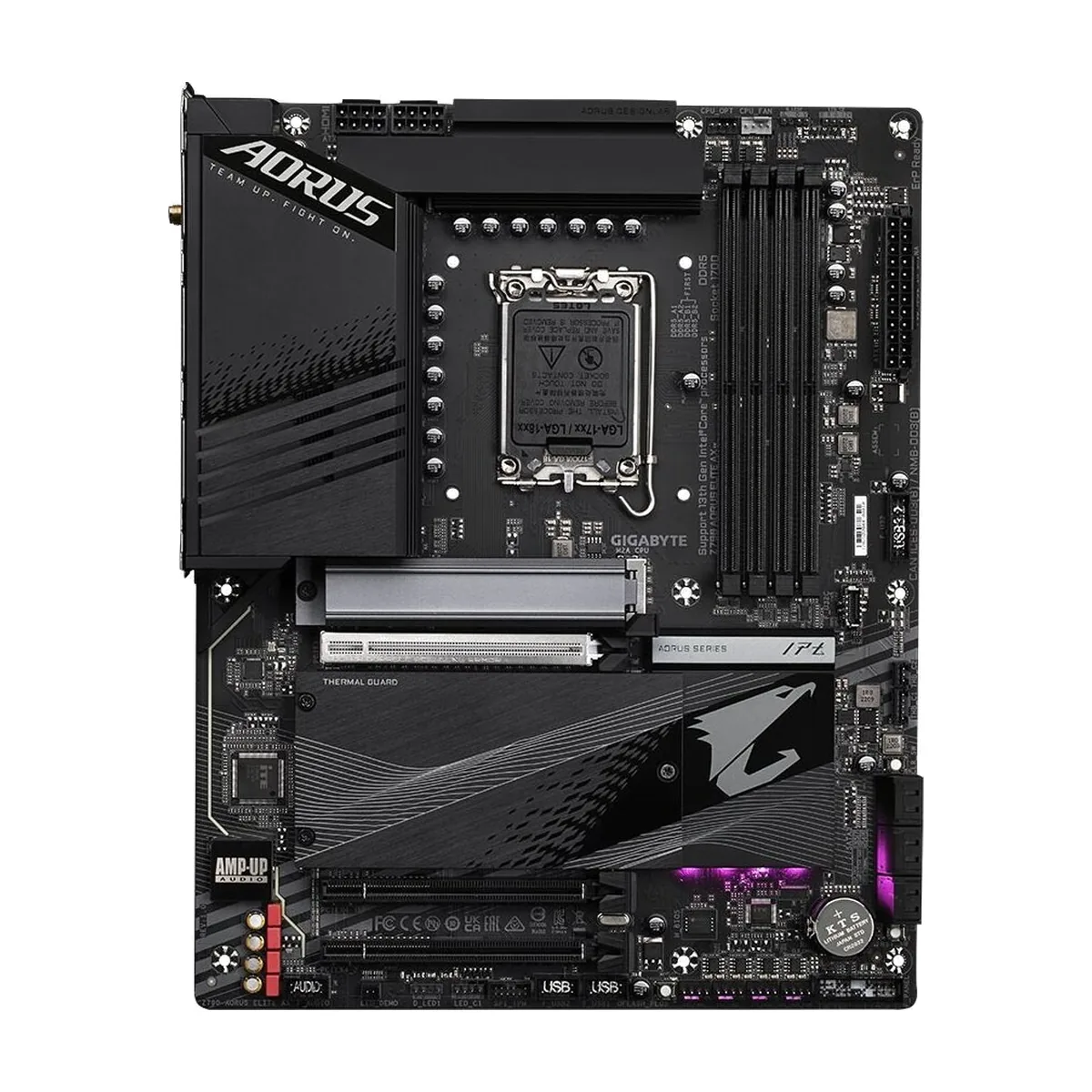 Материнская плата GIGABYTE Z790 AORUS ELITE AX, LGA1700, Intel Z790, 4xDDR5, 6xSATA, 4xM.2, 3xPCIe x16, DisplayPort, HDMI, 1x2.5Gb LAN, USB Type-C, 2x3.5 мм, 7.1, ATX