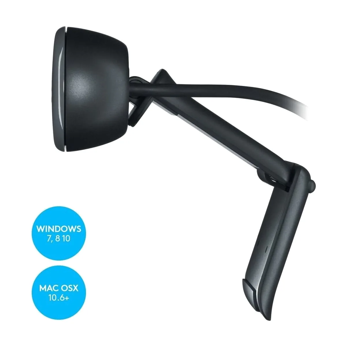 Веб-камера Logitech C270 HD 1280x720, 30 кадр/с, USB Type-A, микрофон (шумоподавление), автоосвещение, универсальное крепление