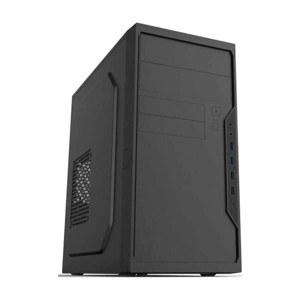 Компьютерный корпус Foxline FL-733R-FZ450R-U32C-PH mATX case, black, w/PSU 450W 12cm, w/2xUSB 2.0, w/2xUSB 3.0, w/1xType-C (USB 2.0), w/2xcombo audio, w/pwr cord, w/o FAN