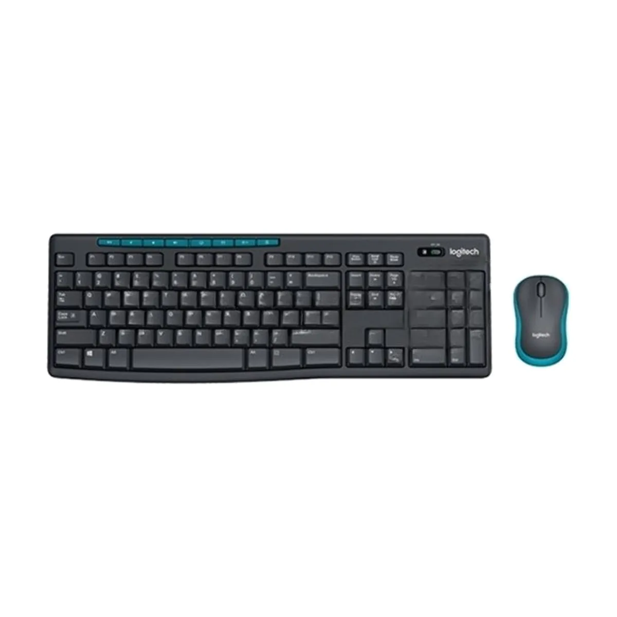 Комплект клавиатура+мышь Logitech MK275 беспроводной, USB, 1000 DPI, голубой/чёрный