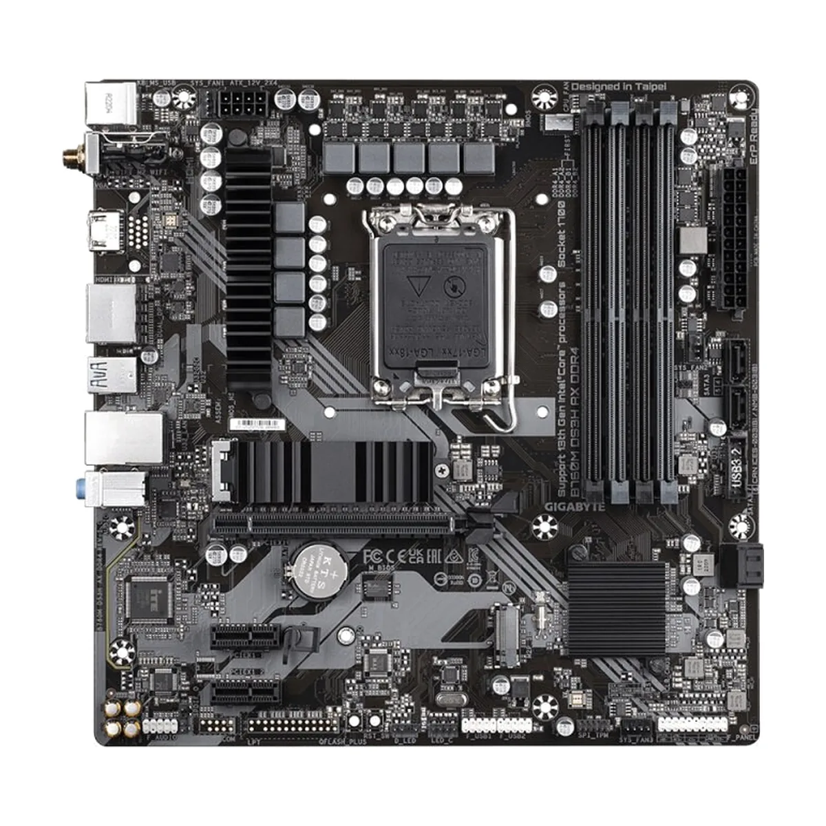 Материнская плата GIGABYTE B760M DS3H DDR4, LGA1700, Intel B760, 4xDDR4, 4xSATA, 2xM.2, 1xPCIe 4.0 x16, 2xPCIe x1, DisplayPort, HDMI, D-Sub, 1x2.5Gb LAN, USB Type-C, 3x3.5 мм, 7.1, microATX