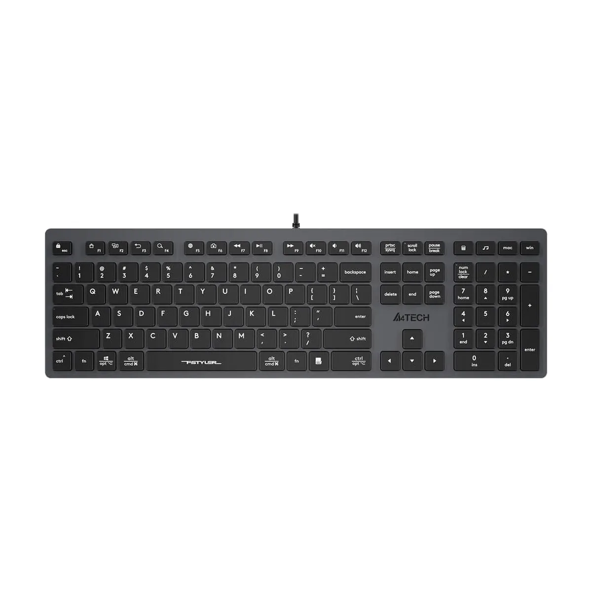 Клавиатура проводная A4Tech Fstyler FX50, USB, серый