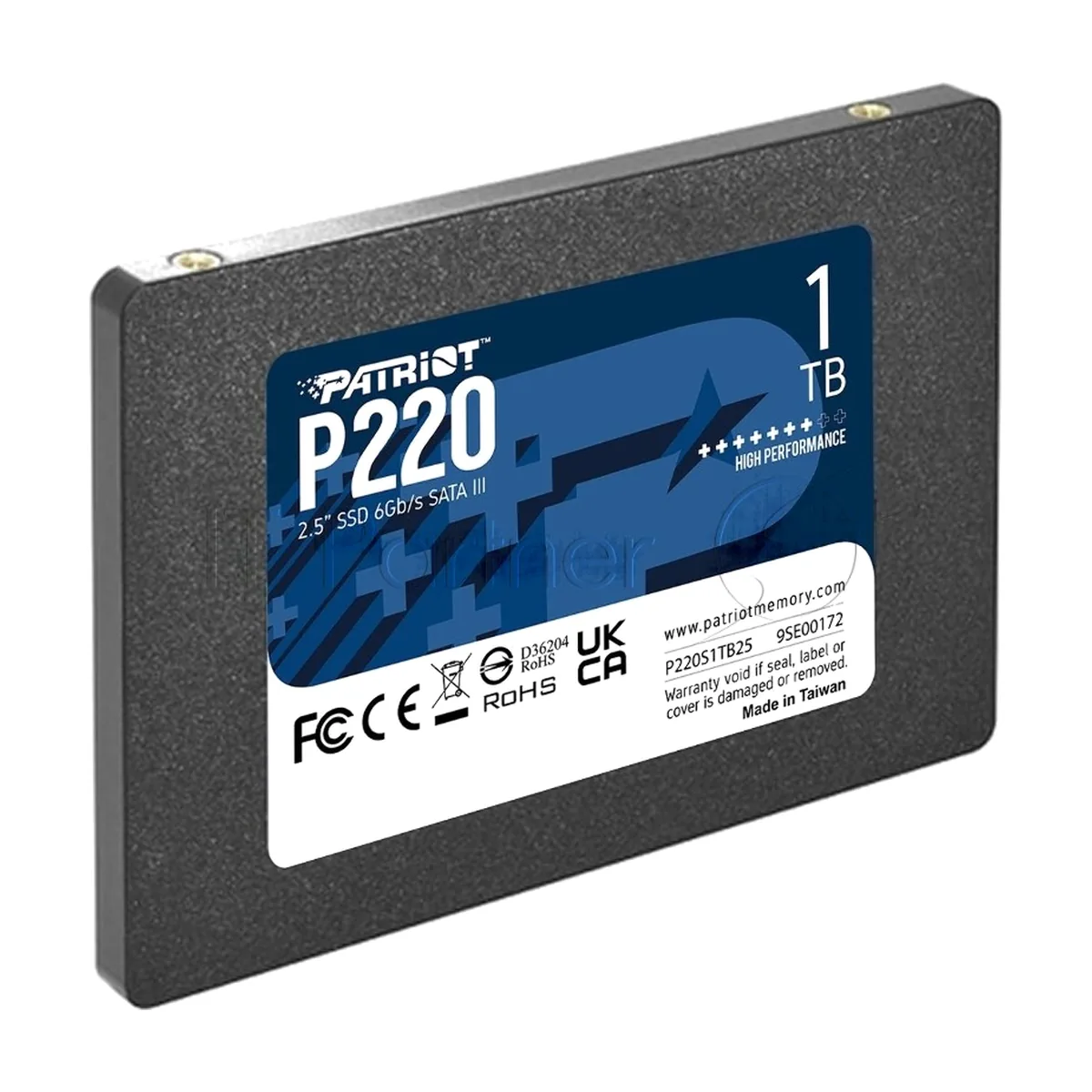 Накопитель SSD Patriot P220, 1Tb, SATA III, 2.5", R/W 550/500