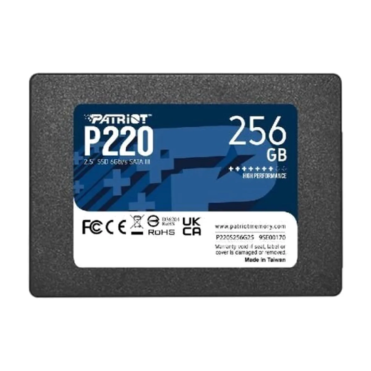 Накопитель SSD Patriot P220, 256Gb, SATA-III, 2.5", R/W 550/490