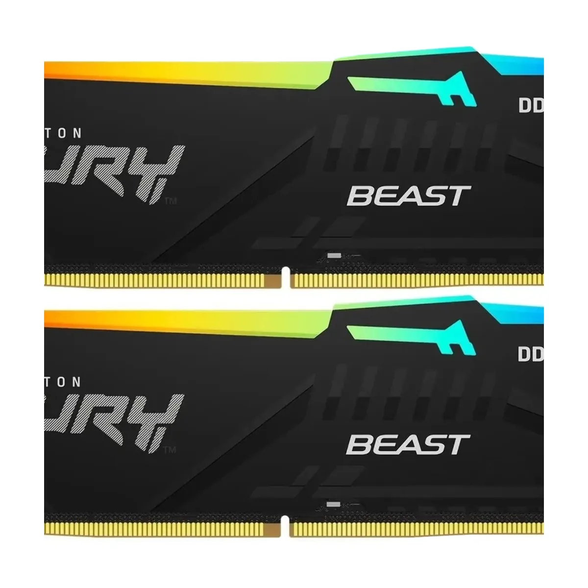 Оперативная память Kingston Fury Beast, DDR5, 32Gb (2x16GB), 5600MHz, CL36, DIMM, с радиаторами, RGB, черный