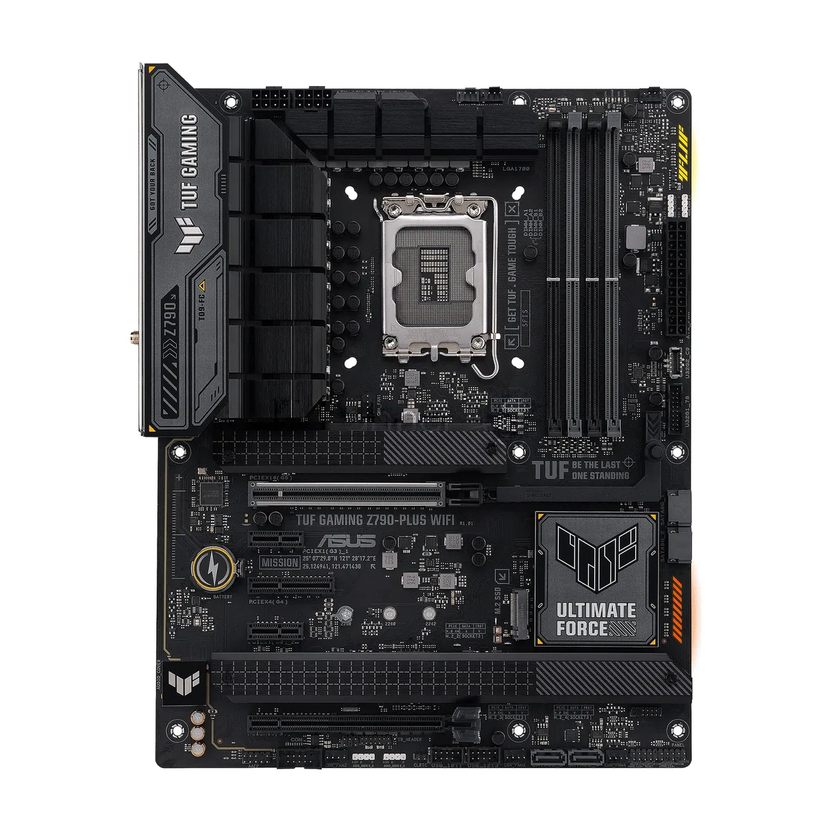 Материнская плата ASUS TUF GAMING Z790-PLUS WIFI, LGA1700, Intel Z790, 4xDDR5, 4xSATA, 4xM.2, 2xPCIe x16, 2xPCIe x1, DisplayPort, HDMI, 1x2.5Gb LAN, USB Type-C, 5x3.5 мм, 7.1, ATX
