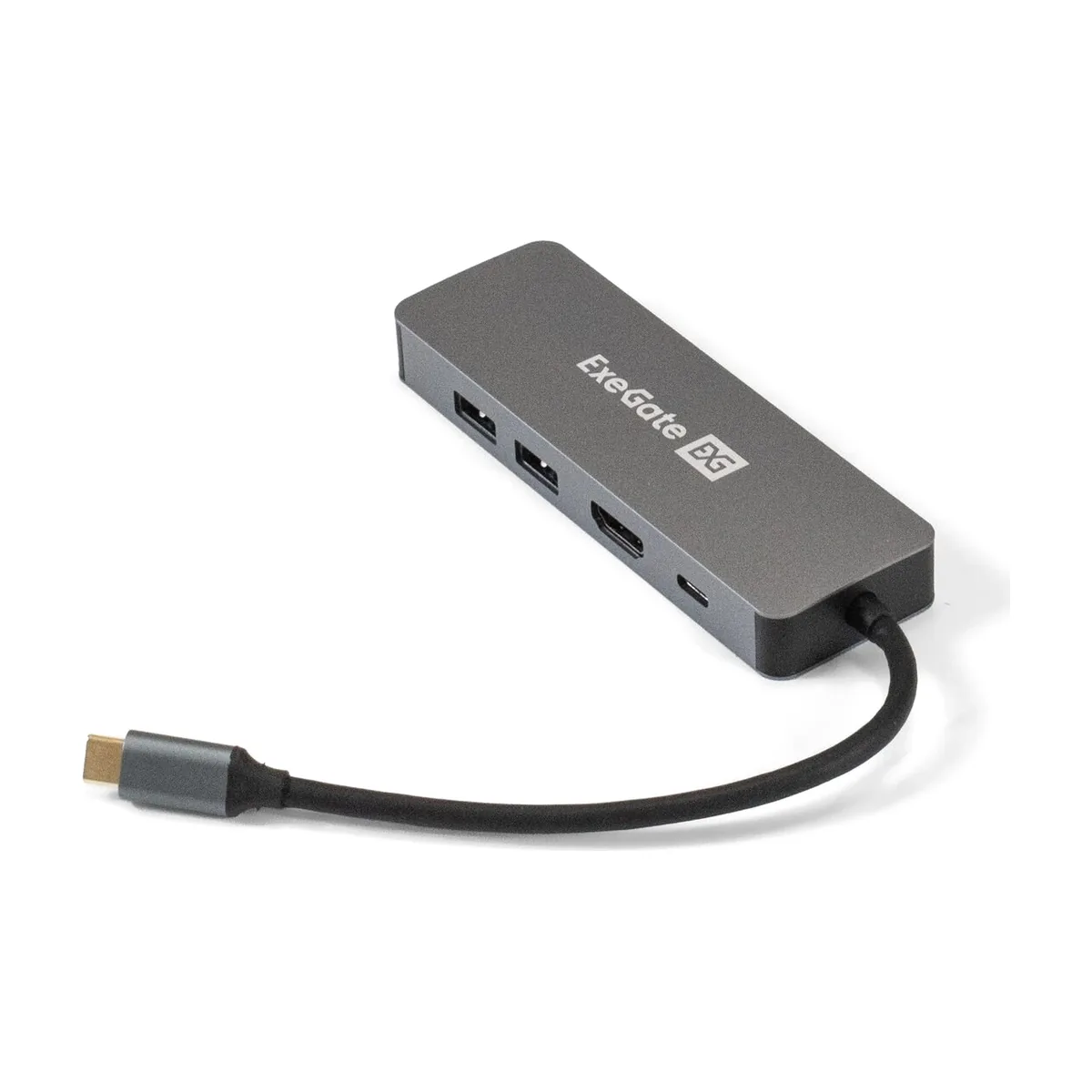 Концентратор USB ExeGate DUB-21C/PD/HL, USB Type-C, USB/USB Type-C/RJ45, USB