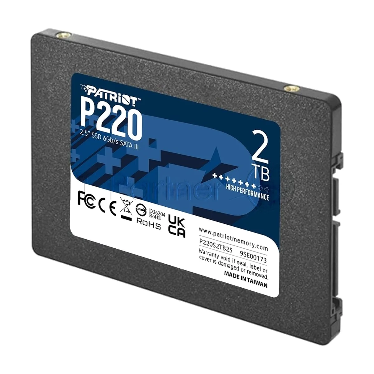 Накопитель SSD Patriot P220, 2Tb, SATA III, 2.5", R/W 550/500