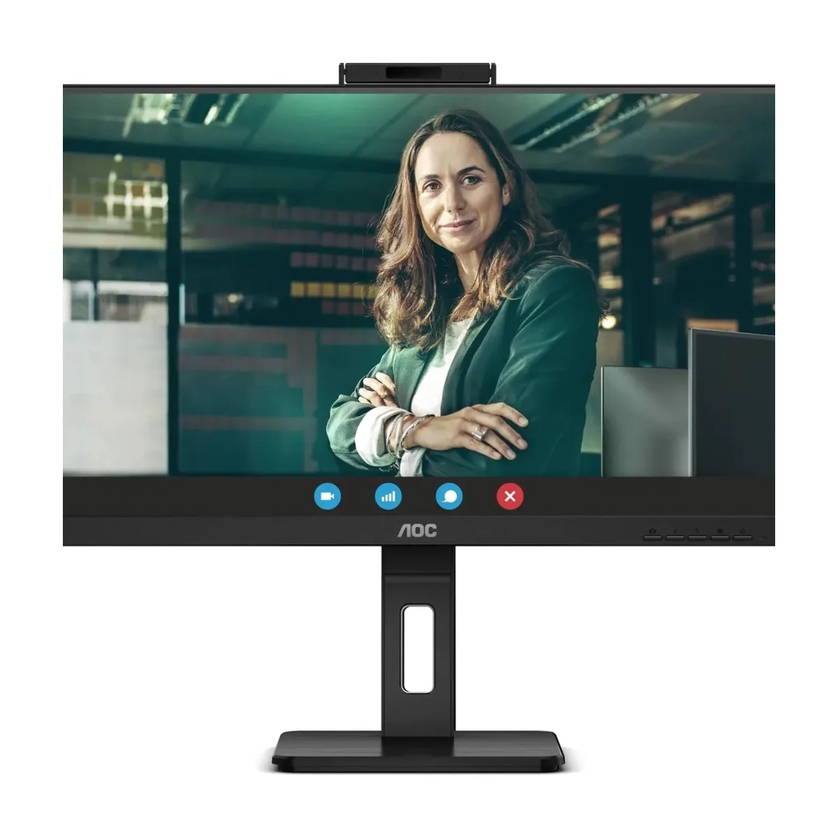 Монитор 27" AOC Q27P3QW IPS 2560x1440, 75 Гц, 4 мс, 16:9, 350 кд/м², 2xHDMI, DisplayPort, встроенные динамики, веб-камера, черный