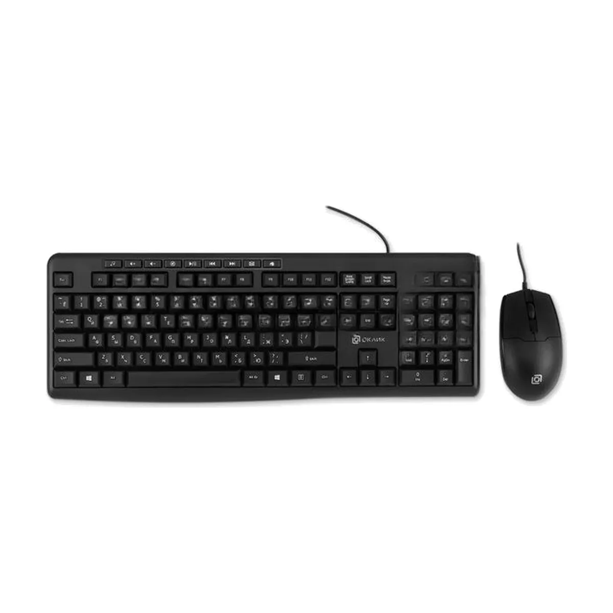 Комплект клавиатура+мышь Oklick S650 проводной, USB, 2000 DPI, чёрный