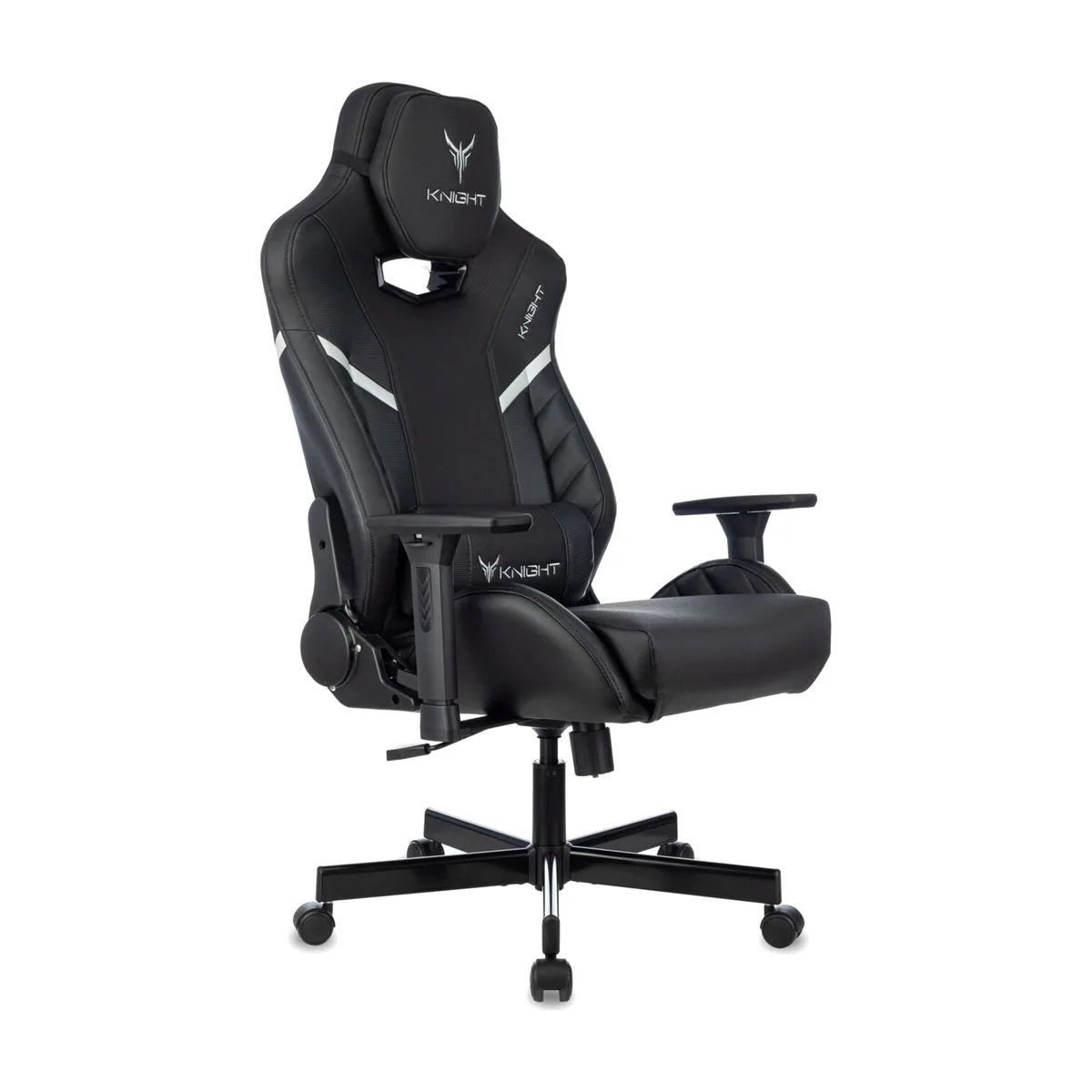 Кресло Knight Thunder 5X черный, экокожа, 120 кг, механизм качания