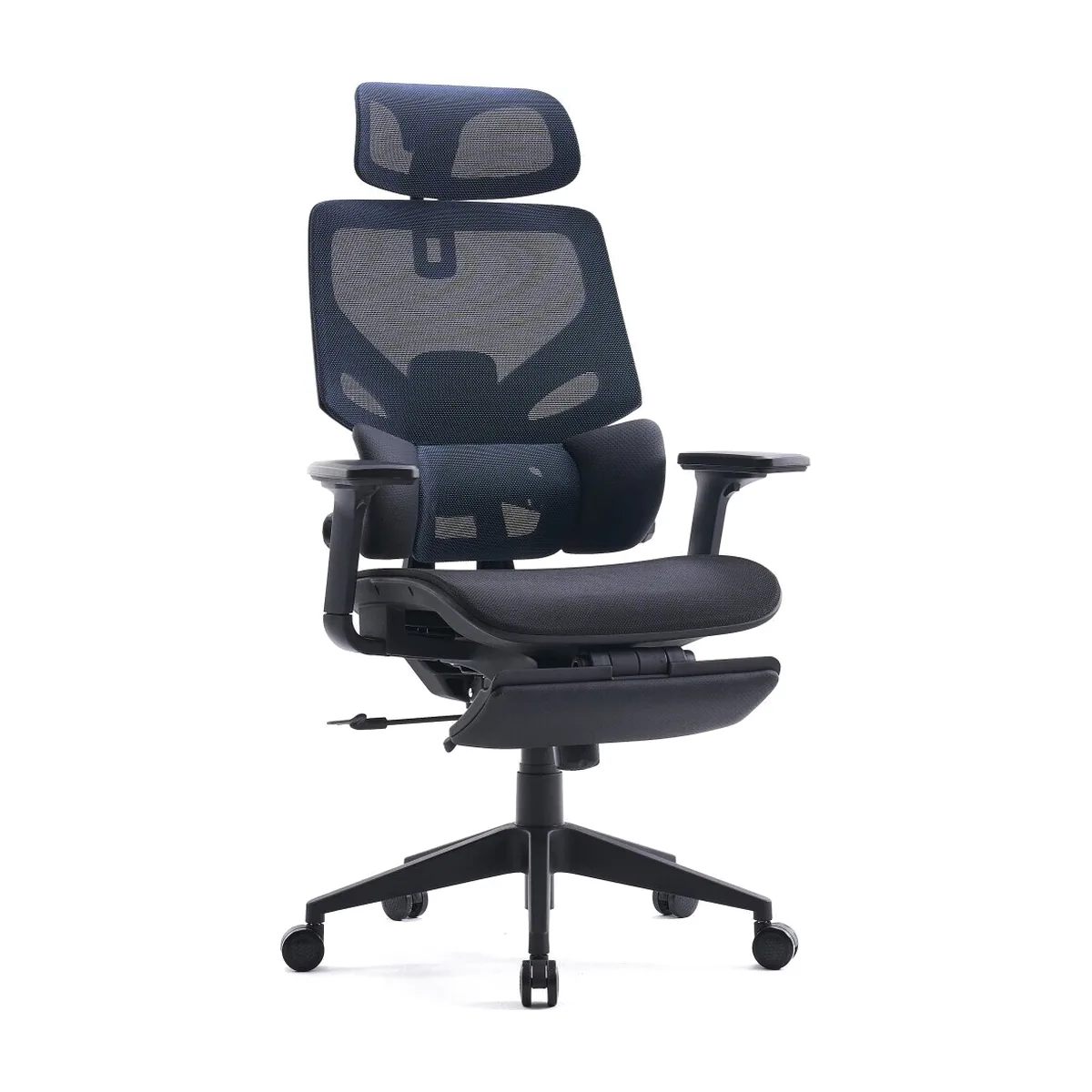 Кресло Cactus CS-CHR-MC01-BLBK синий, сетка, подголовник, подставка для ног