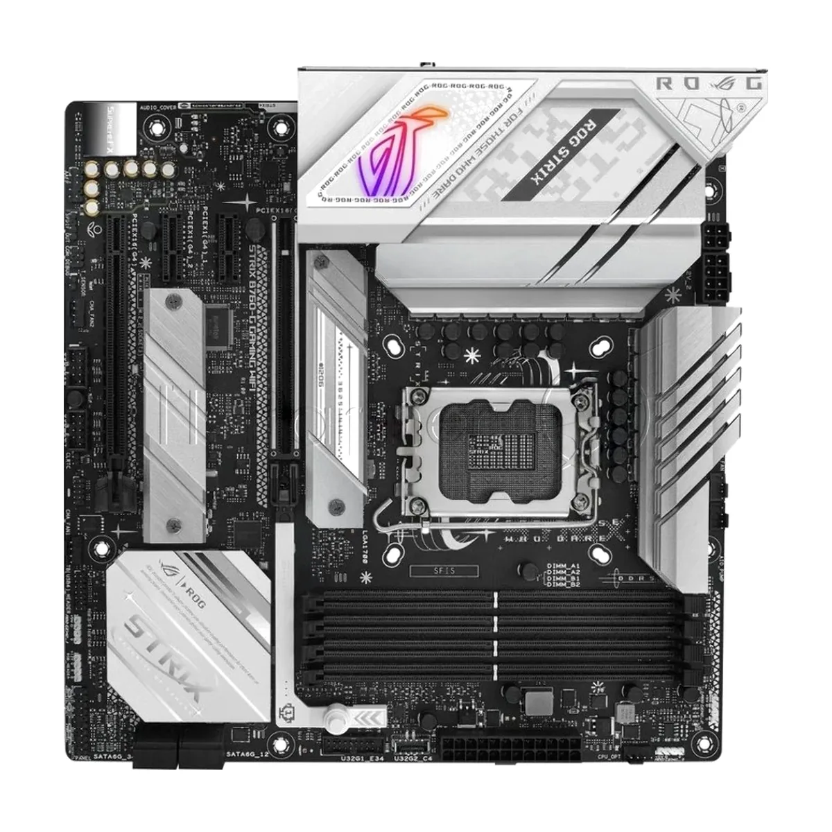 Материнская плата ASUS ROG STRIX B760-G GAMING WIFI, LGA1700, Intel B760, 4xDDR5, 4xSATA 6Gb/s, 2xM.2, 1xPCIe 5.0 x16, 1xPCIe 4.0 x16 (x4), 2xPCIe 4.0 x1, 1xHDMI, 1xDisplayPort, 1x2.5Gb LAN, 4xUSB 2.0, 3xUSB 3.2 Gen 1, 1xUSB 3.2 Gen 2 Type-A, 1xUSB 3.2 Gen 2x2 Type-C, 5x3.5 мм, 7.1, microATX