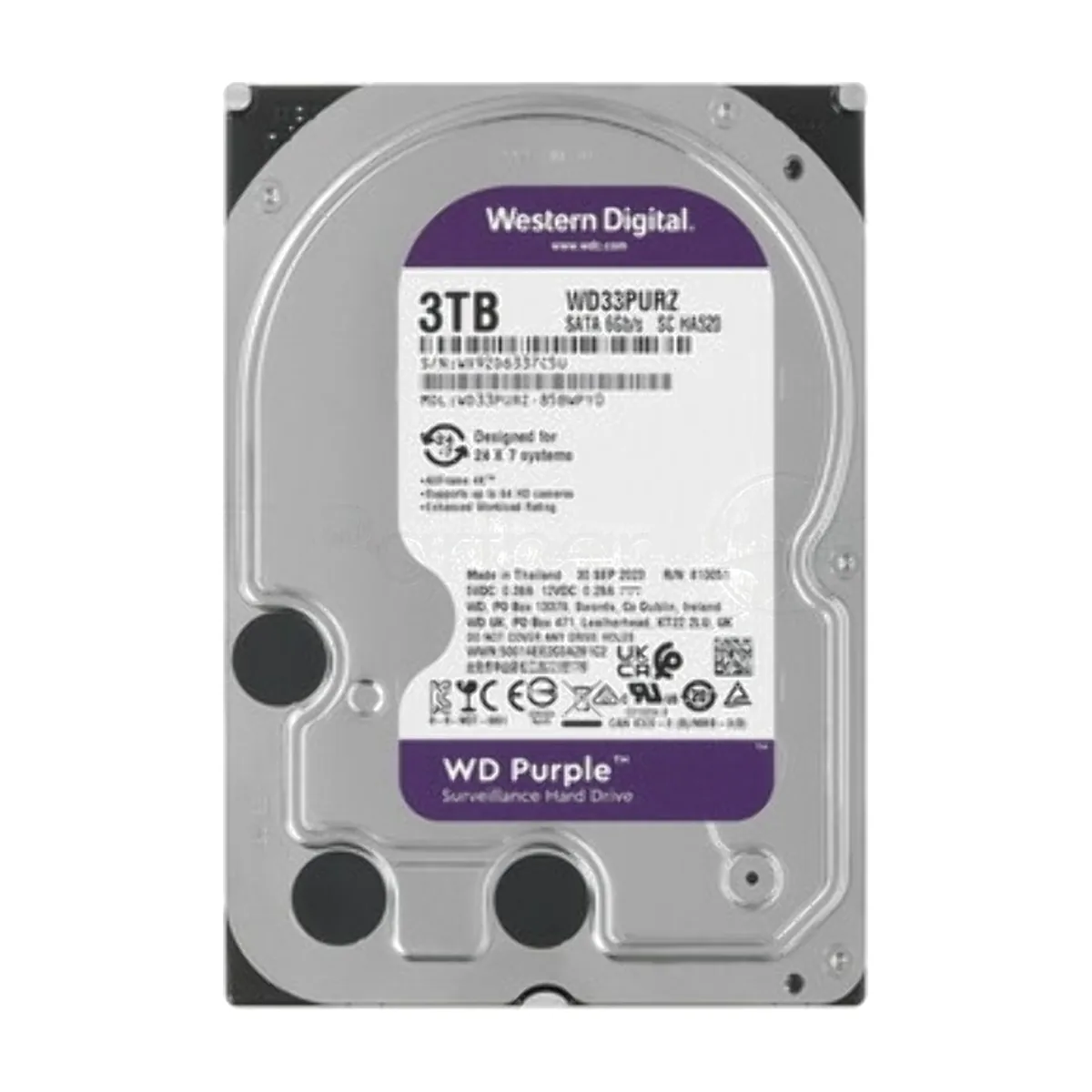Жесткий диск HDD WD Purple 3Tb 5400rpm SATA 256Mb 3.5"