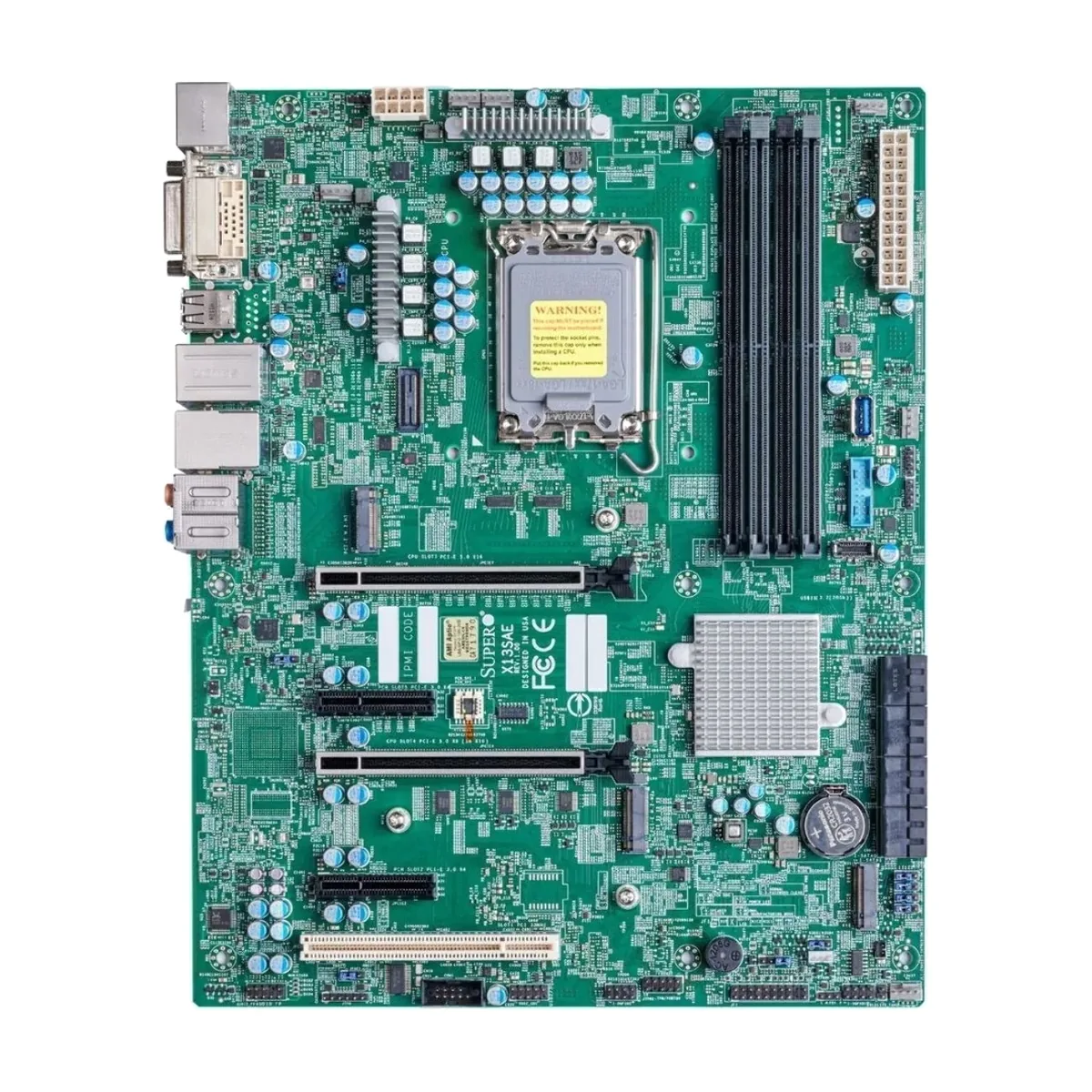 Материнская плата Supermicro X13SAE, LGA1700, Intel W680, 4xDDR5, 8xSATA, 3xM.2, 2xPCIe 5.0 x16, 2xPCIe 3.0 x4, 1xHDMI, 1xDP, 1xDVI-D, 1x 2.5Gb LAN, 1x 1Gb LAN, 6xUSB, 3x3.5 мм, 7.1, ATX