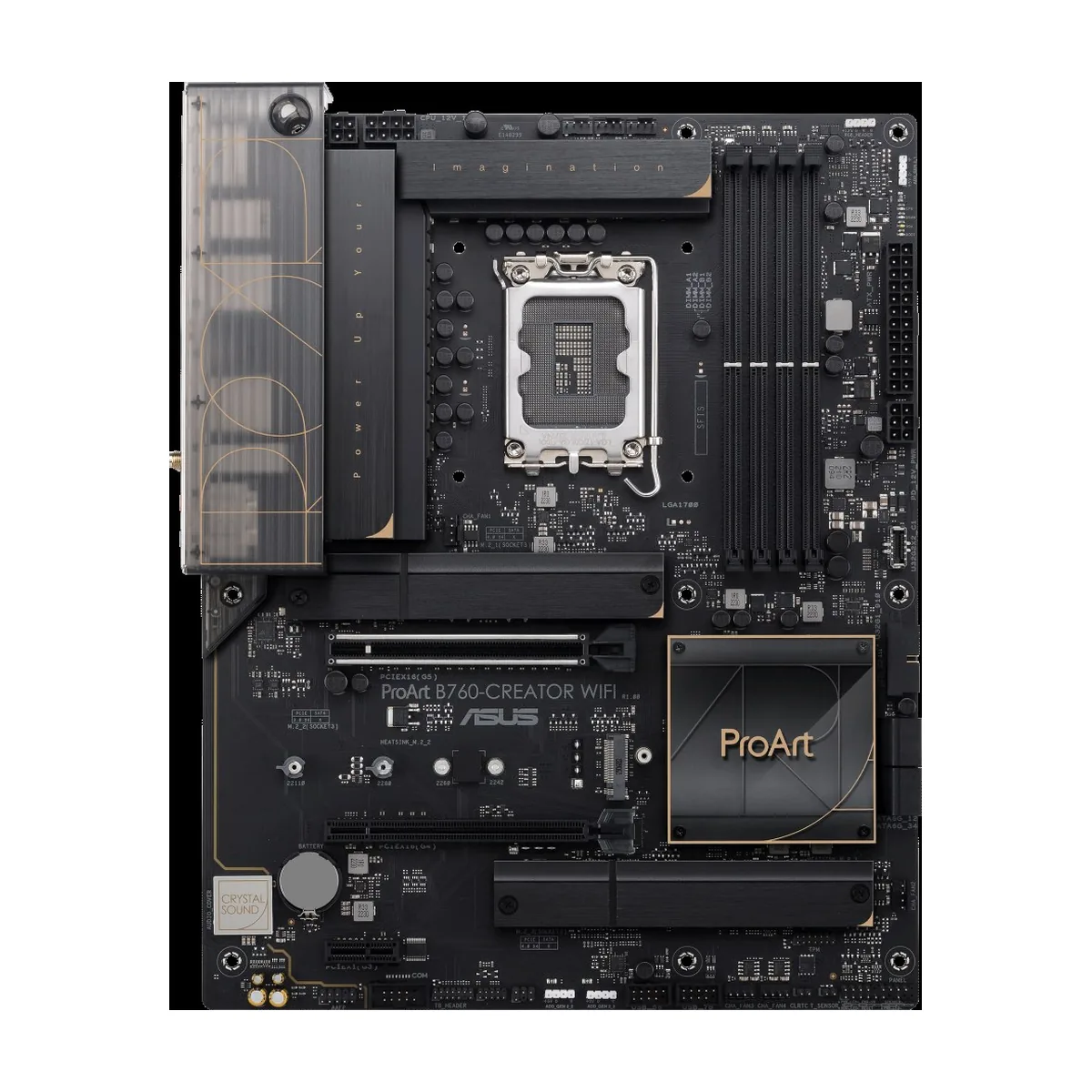 Материнская плата ASUS ProArt B760-CREATOR WIFI, LGA1700, Intel B760, 4xDDR5, 4xSATA, 3xM.2, 2xPCIe x16, 1xPCIe x1, DisplayPort, HDMI, 2x2.5Gb LAN, USB Type-C, 5x3.5 мм, 7.1, ATX