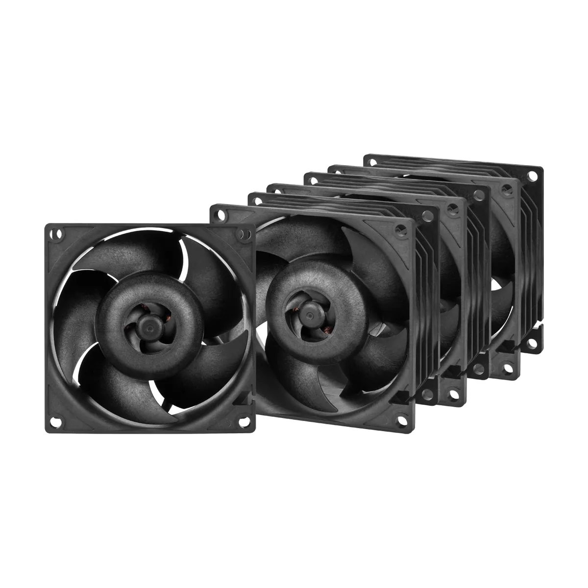 Комплект вентиляторов для корпуса Arctic S8038-7K (4 Pack) черный, 80 мм, 7000 об/мин, 4 pin