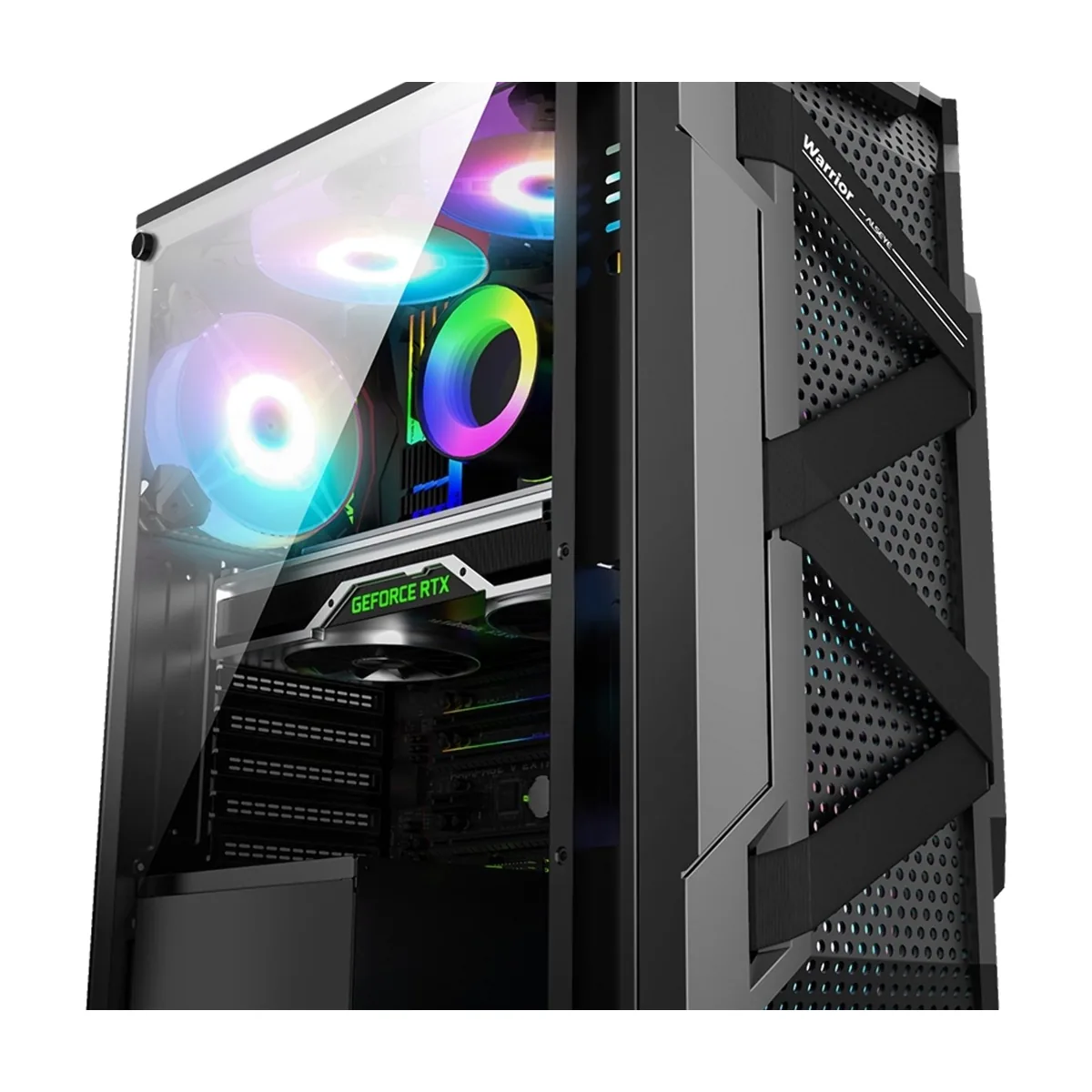 Компьютерный корпус ALSEYE Warrior-B Mini-ITX/Micro ATX/ATX, USB 2.0*2+HD Audio+USB 3.0*1, ";H.D.D.(3.5";)*2pcs+S.S.D(2.5";)*2pcs, 354*185*413мм";