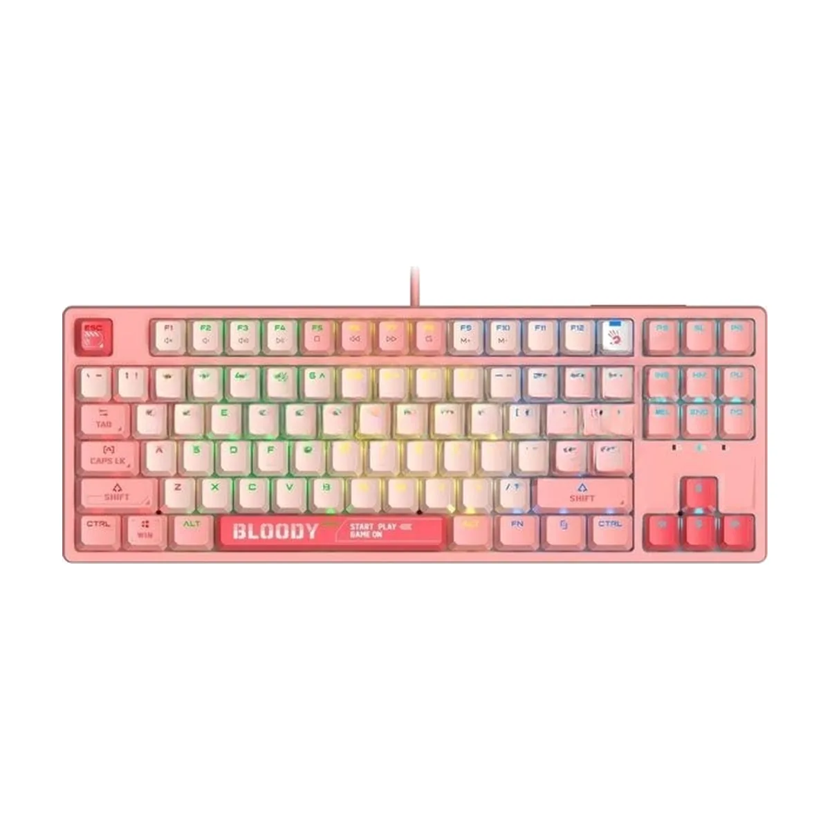 Клавиатура проводная A4Tech Bloody S87 Energy (S87 USB ENERGY PINK) USB розовый
