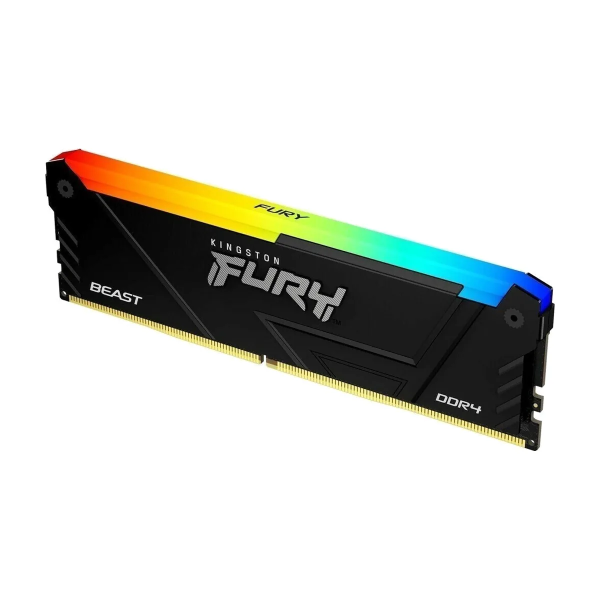 Оперативная память Kingston Fury Beast, DDR4, 32GB (1x32GB), 3200MHz, CL16, DIMM, с радиатором, RGB, черный