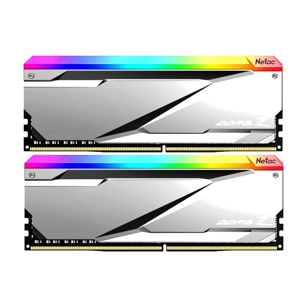 Оперативная память NETAC, DDR5, 32GB (2x16GB), 7200MHz, CL34, DIMM, с радиаторами, RGB, серебристый
