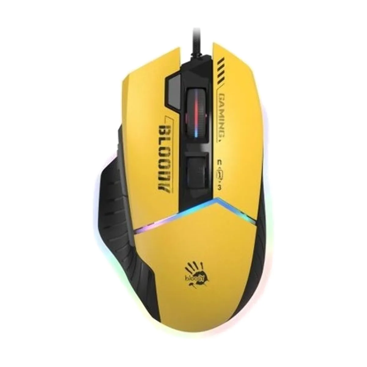 Мышь проводная A4Tech Bloody W95 Max Sports желтый/серый, 12000 dpi, USB, кнопки - 10