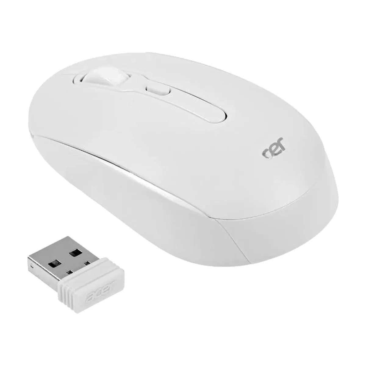Мышь беспроводная Acer OMR308 белый, 1600 dpi, радиоканал, Bluetooth, USB, кнопки - 4