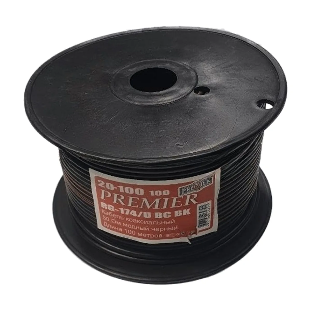 Кабель Premier RG-174/U BC BK 100м. черный (20-100 100)