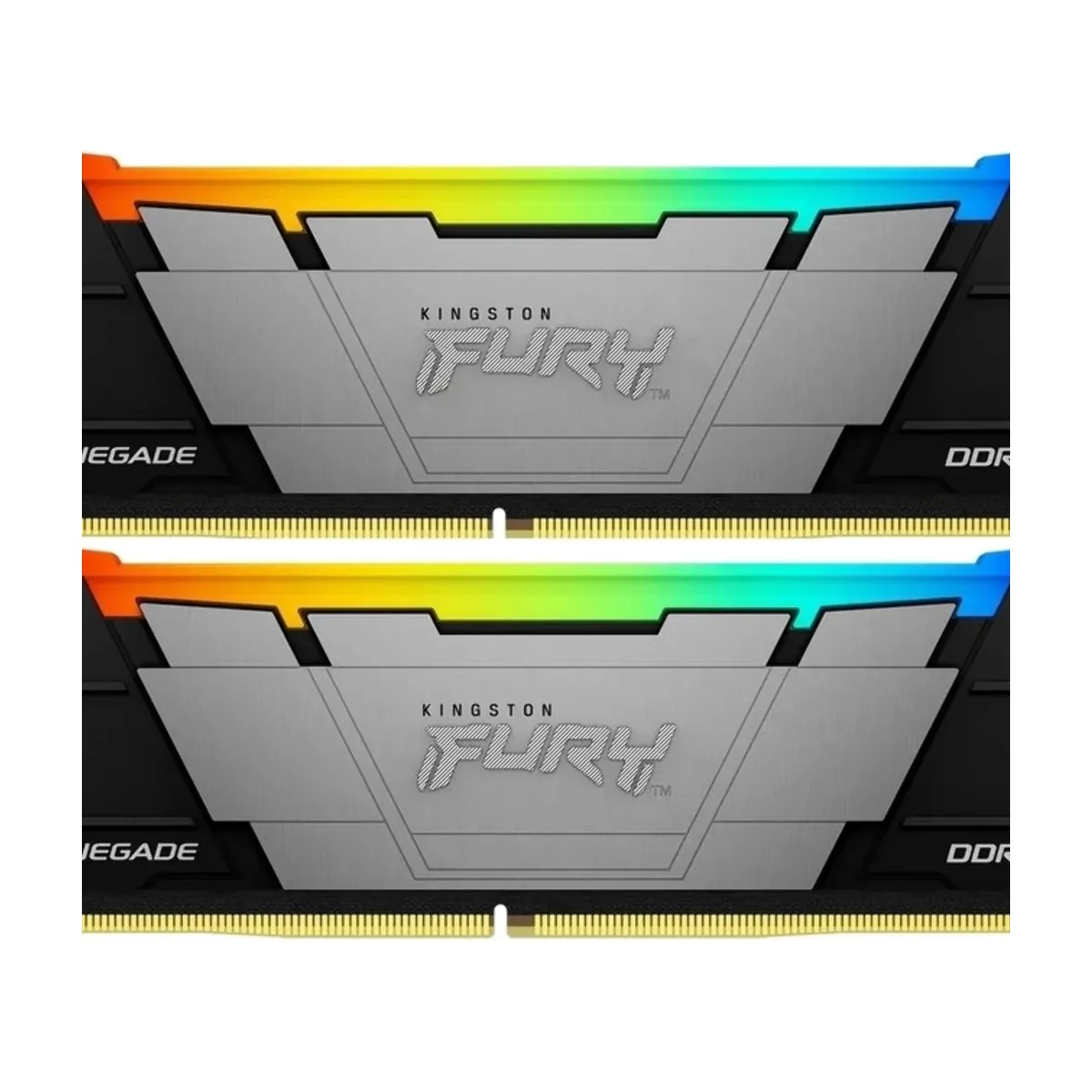 Оперативная память Kingston Fury Renegade, DDR4, 16Gb (2x8Gb), 3200MHz, CL16, DIMM, с радиаторами, RGB, черный